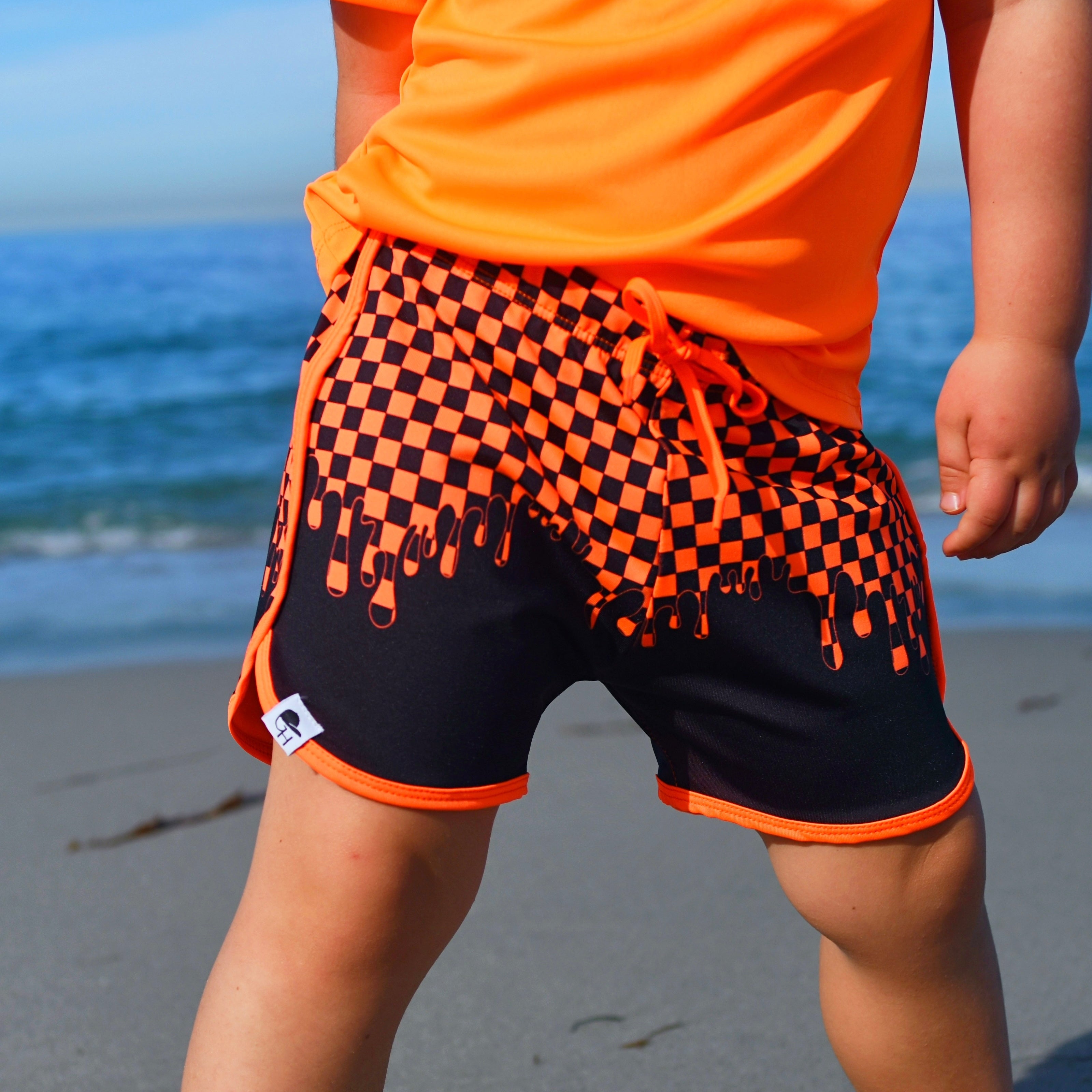 Drip Check Neon Spotfast™ Track Swim Shorts