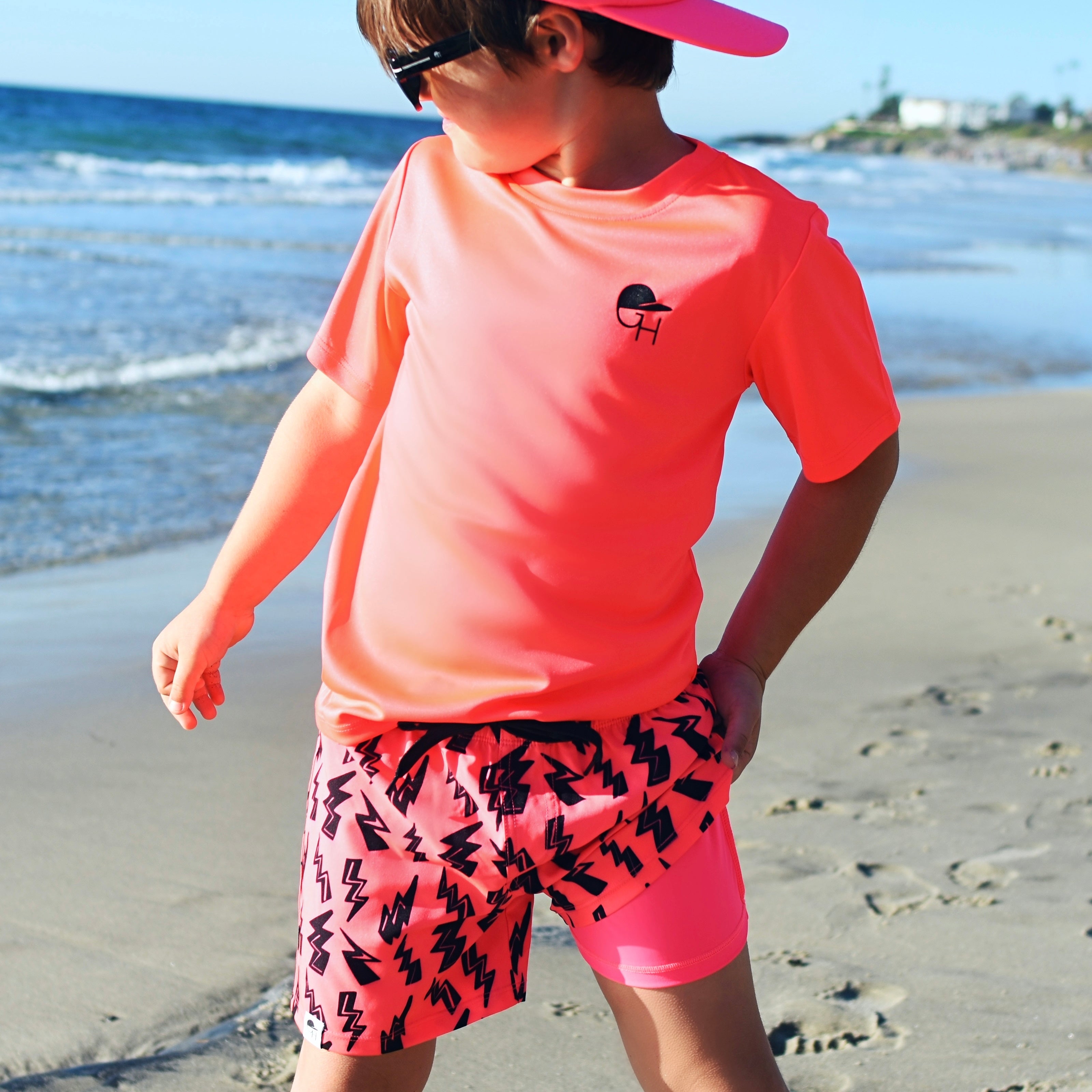 Bolts Neon Spotfast™ Performance Lined Hybrid Swim Shorts