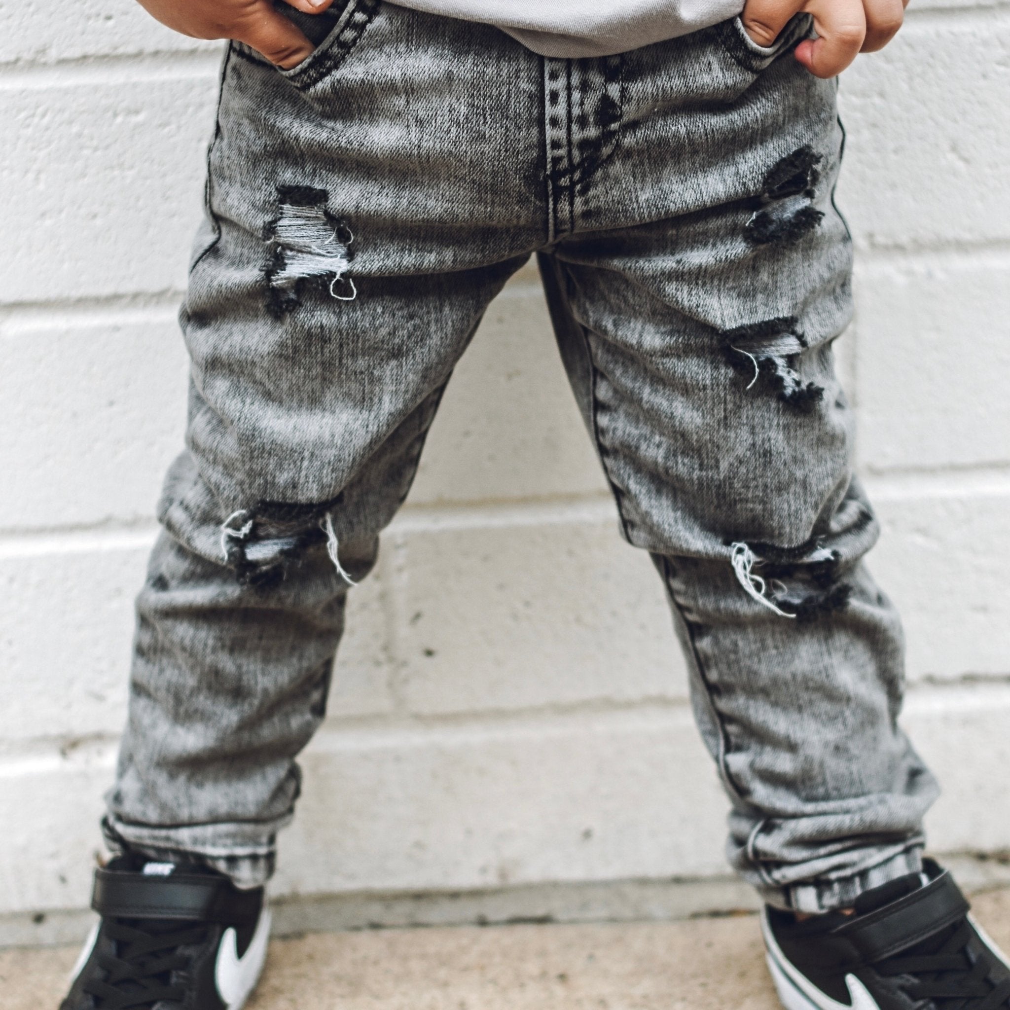 Acid Wash Denim Pants