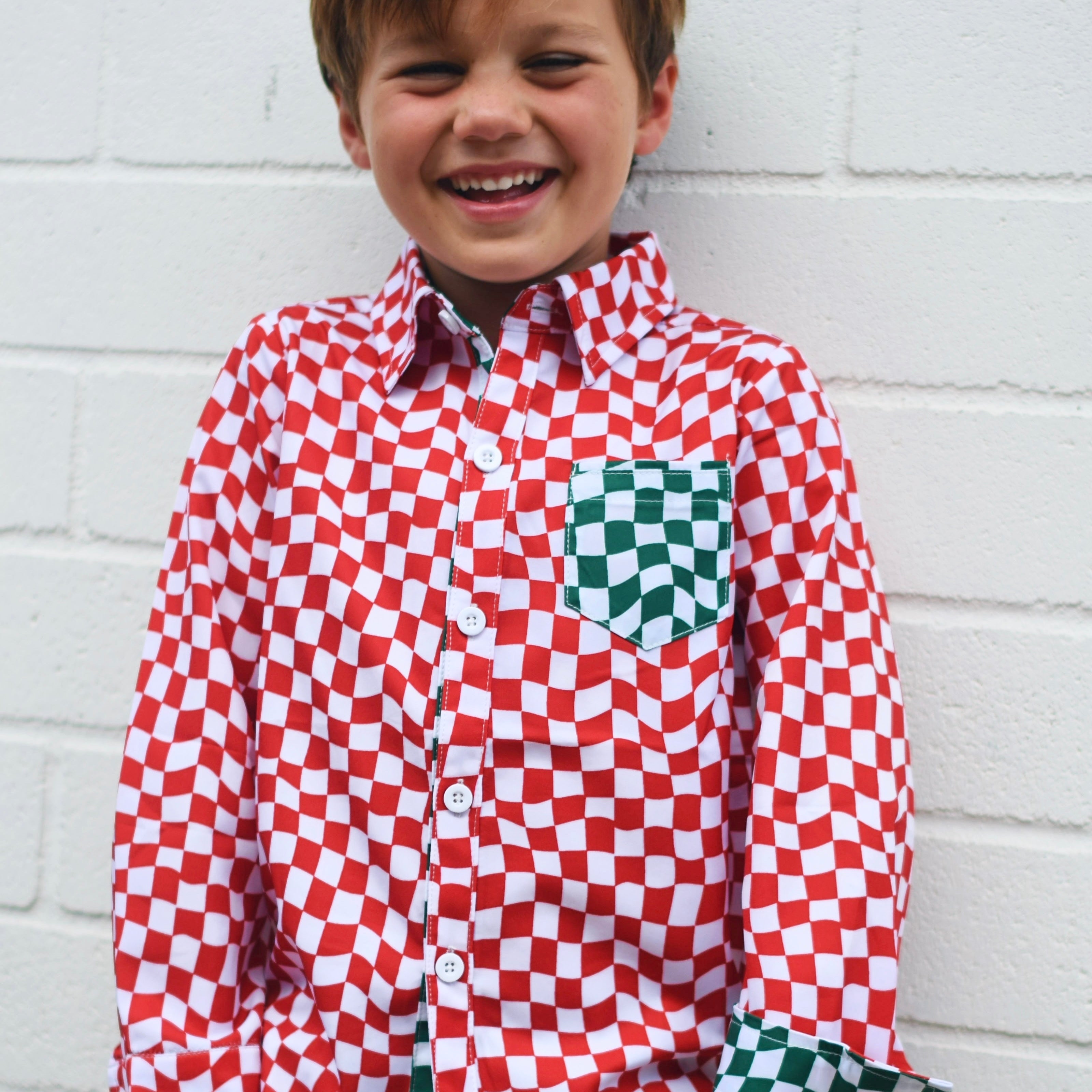 Holiday Long Sleeve Collared Shirt