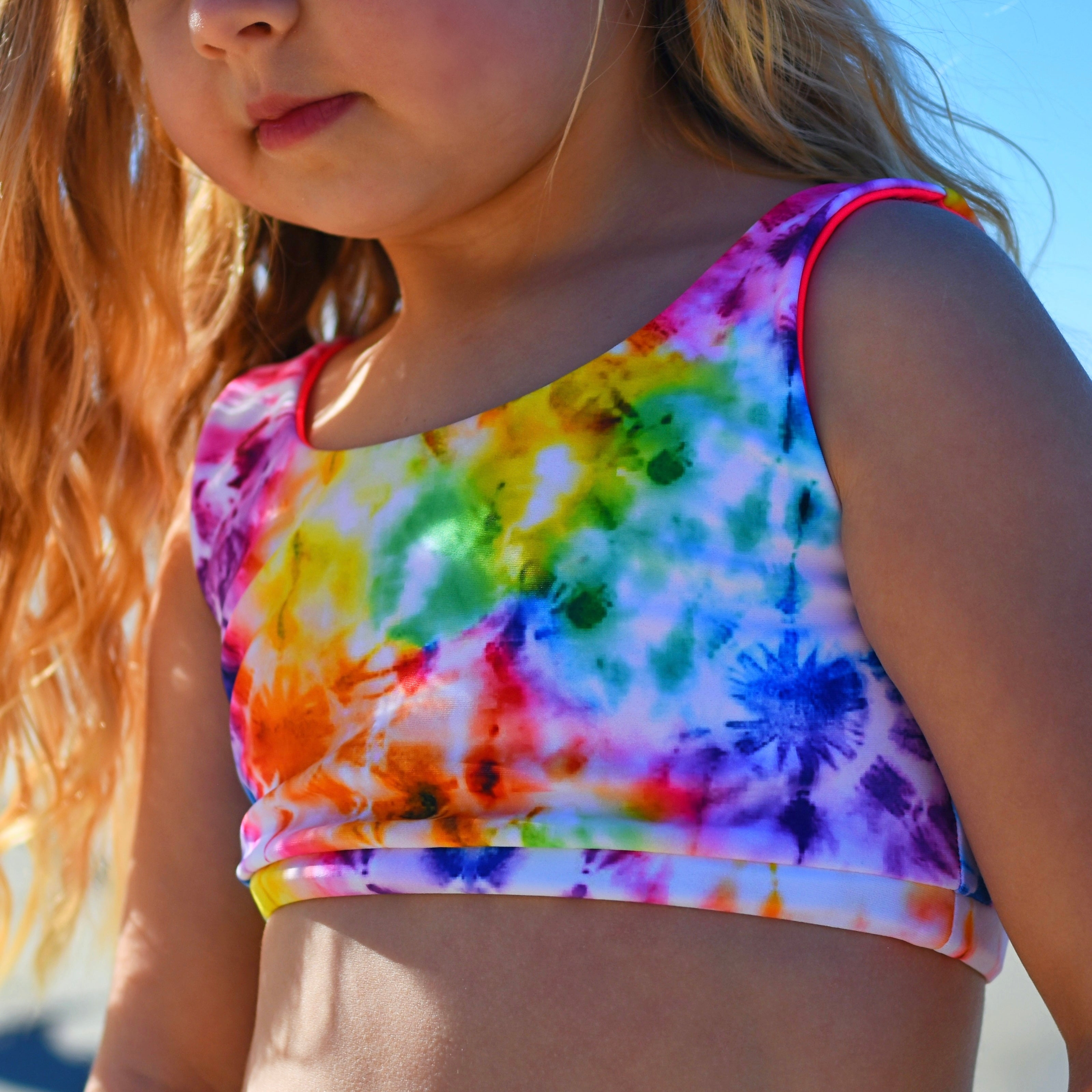 Girls Reversible Two-Piece Tie-Dye Spotfast™ Swim Suit