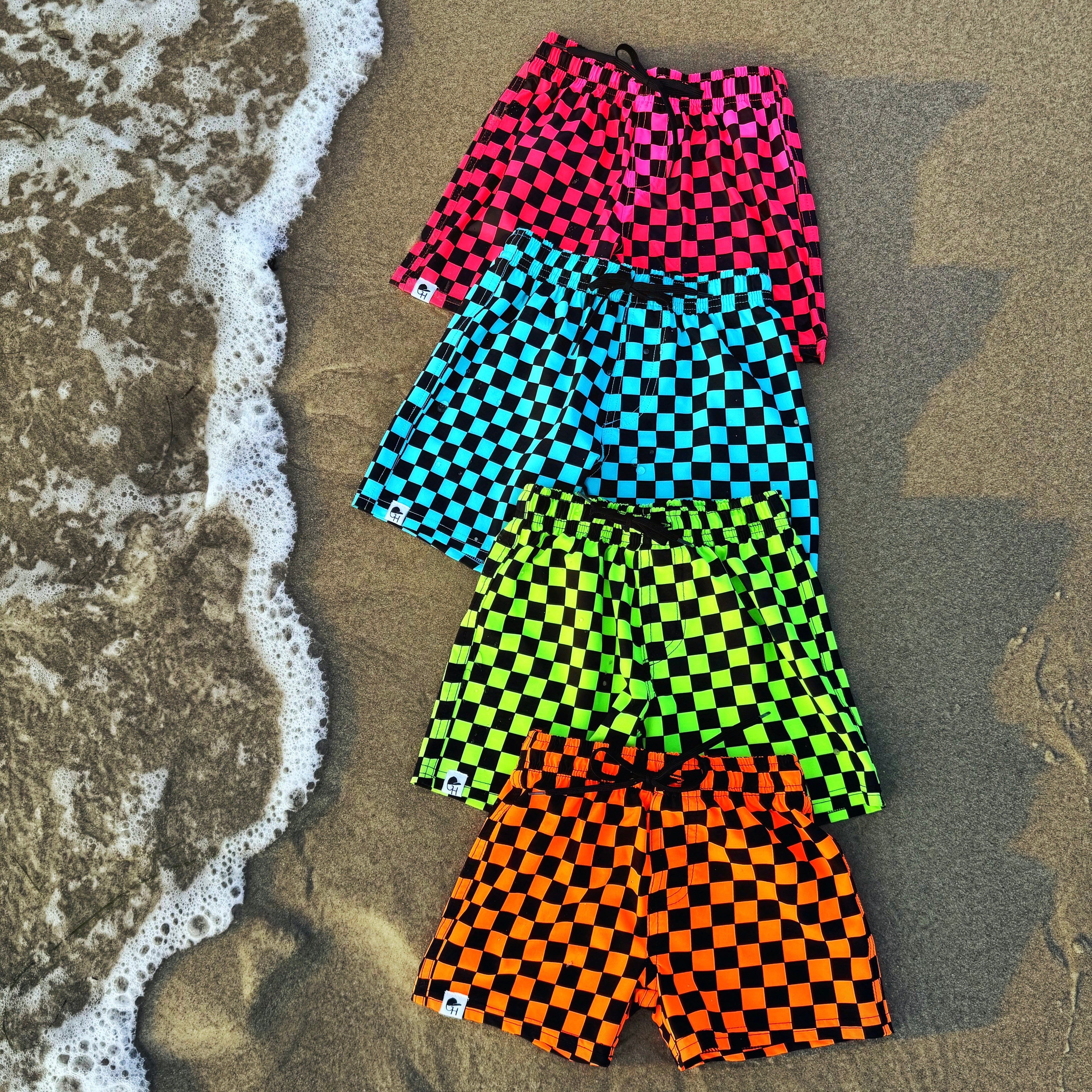 Neon Spotfast™ Check Hybrid Swim Shorts