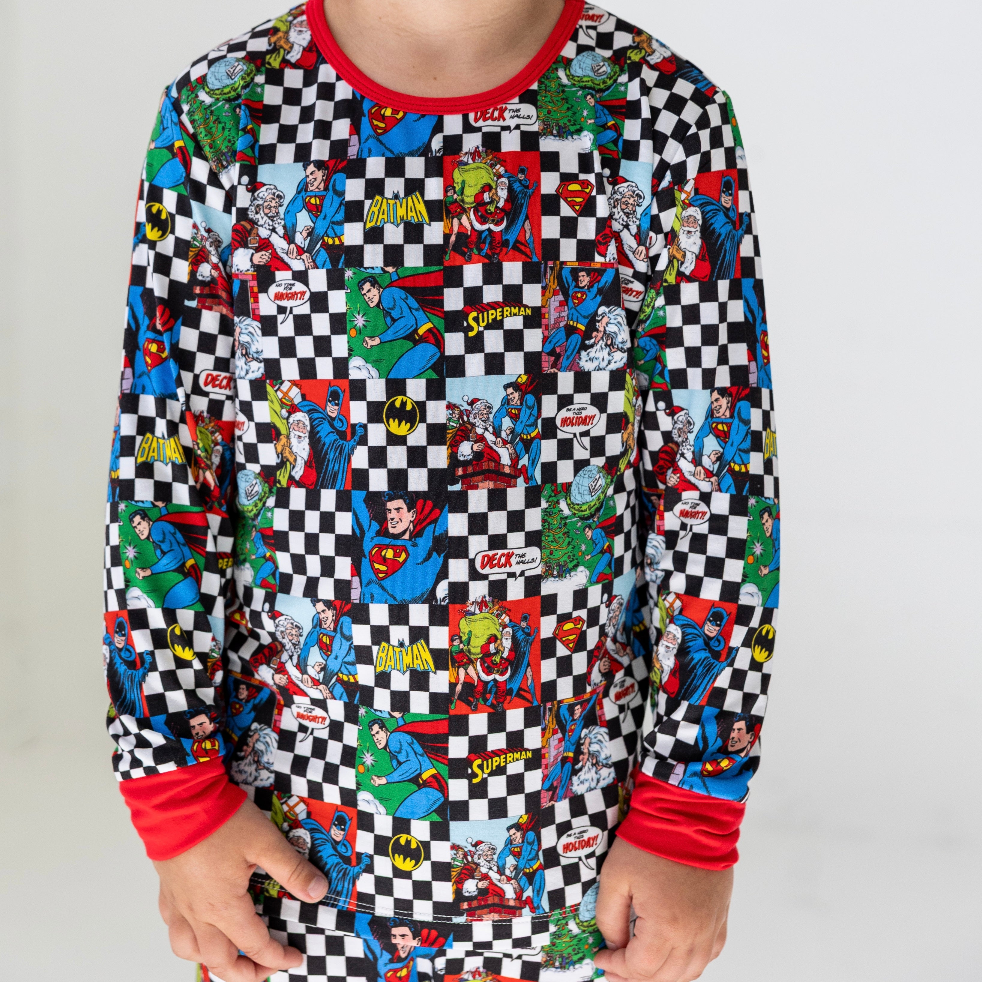 Check Justice League Holiday Bamboo Long Sleeve Pajamas