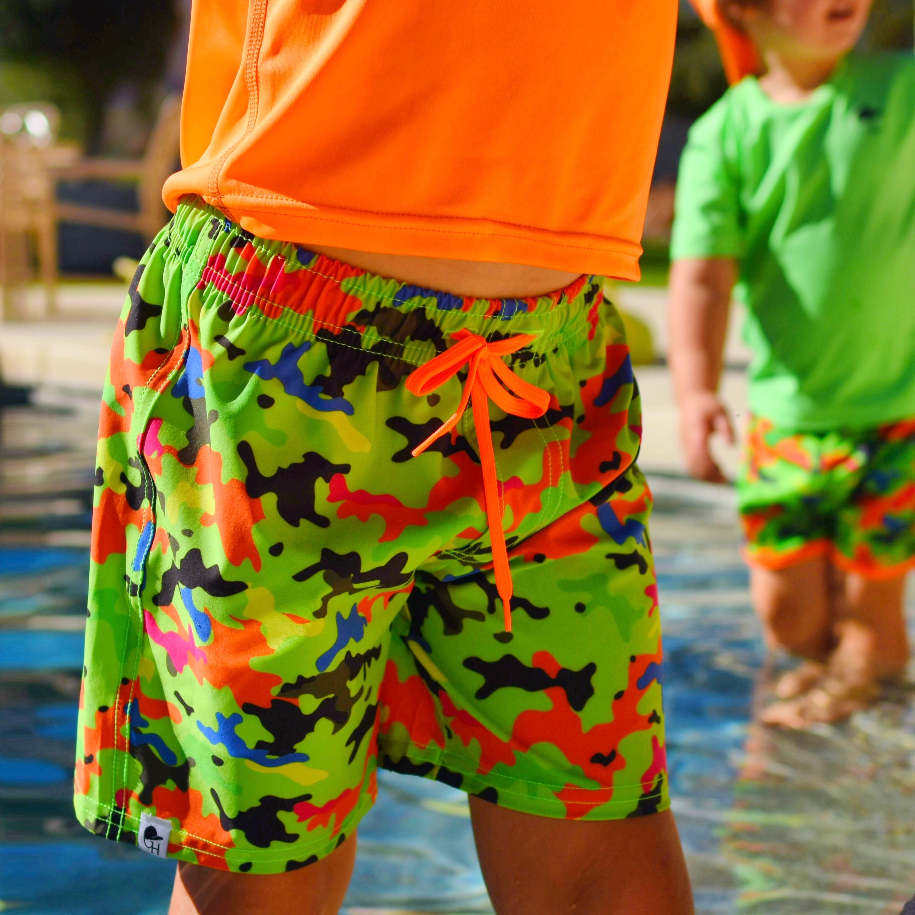 Neon Camo Spotfast™ Hybrid Swim Shorts