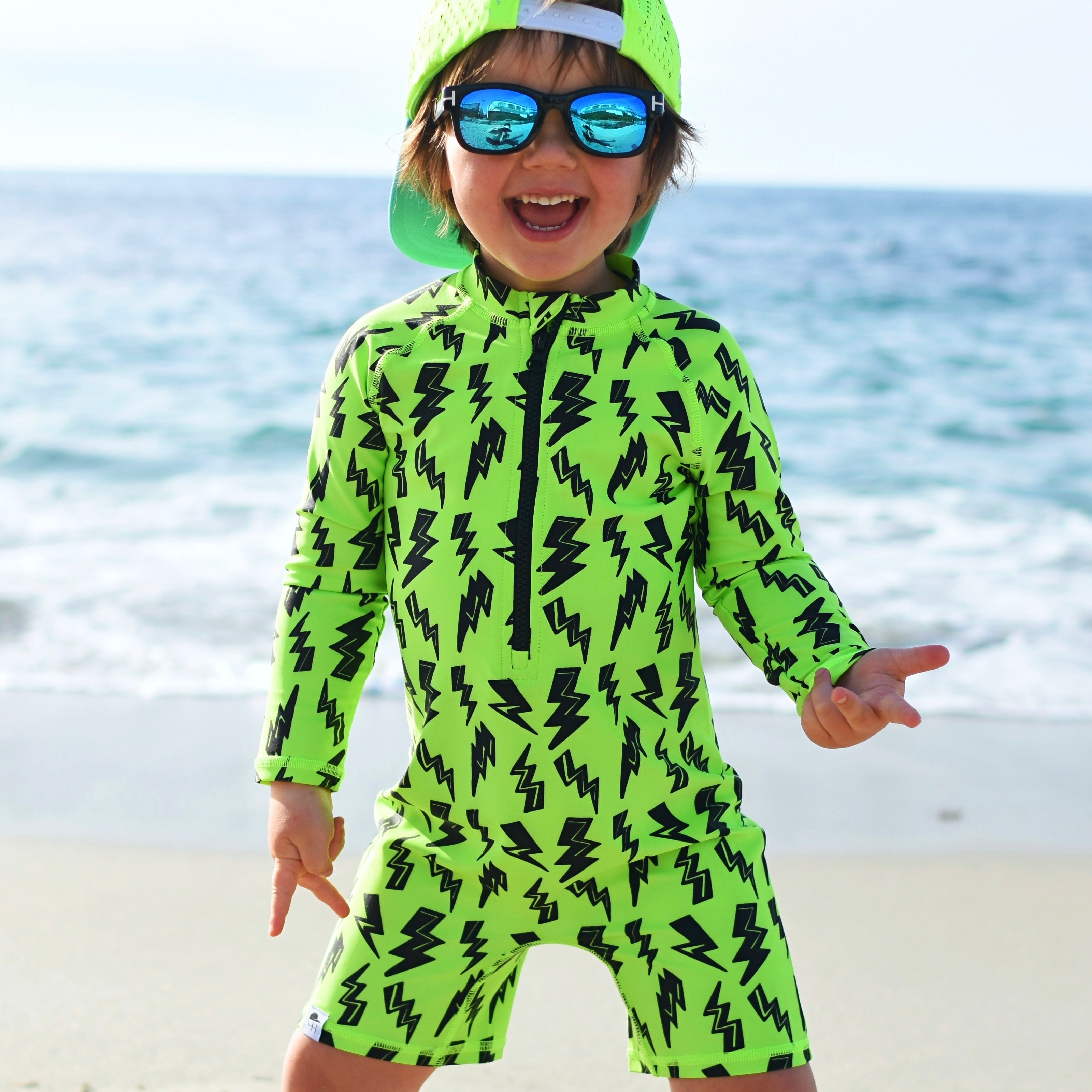Neon Bolt Spotfast™ Long Sleeve Sunsuit