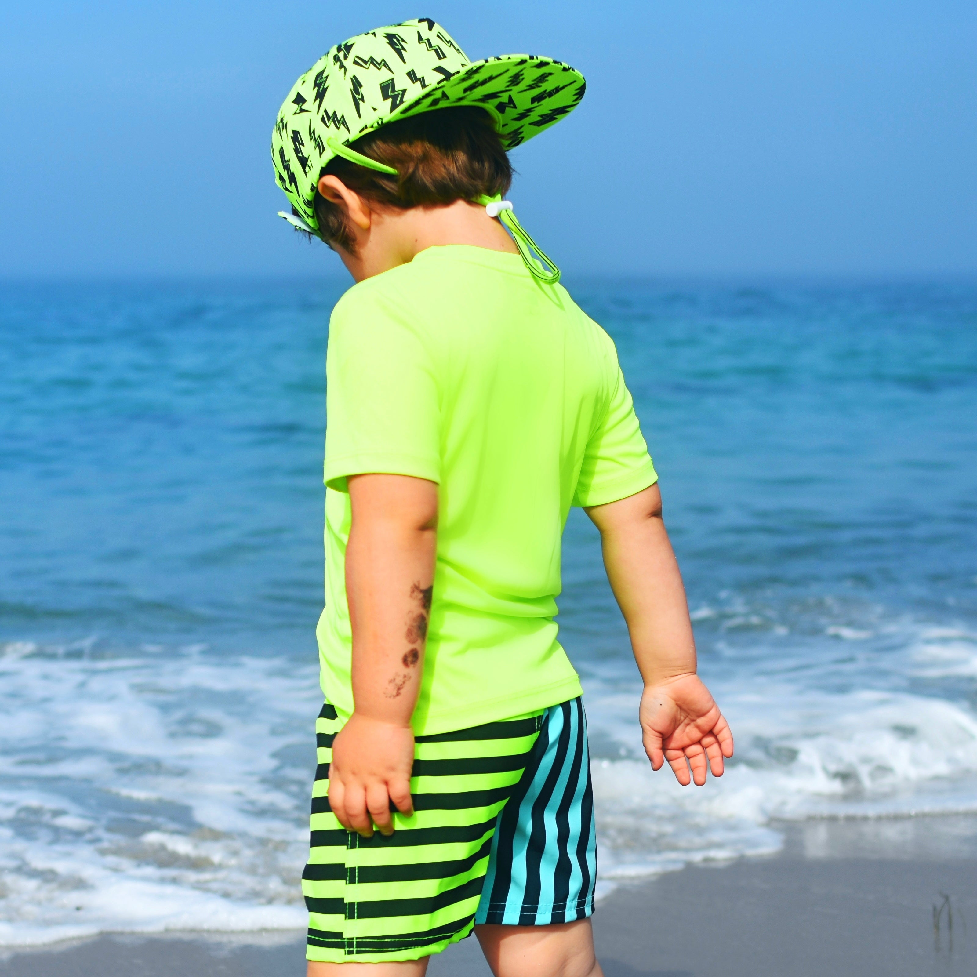 Stripes Neon Spotfast™ Hybrid Swim Shorts