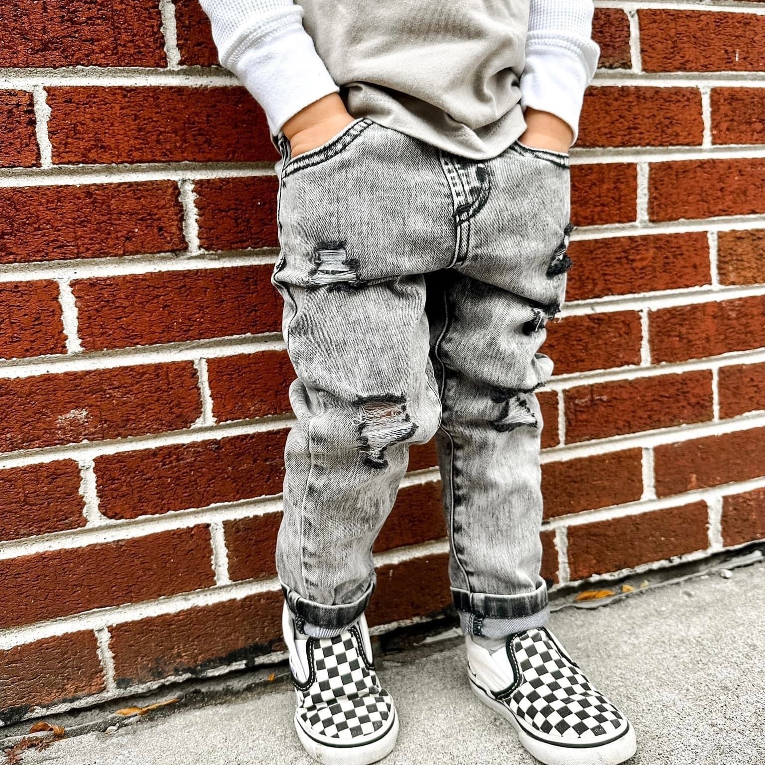 Acid Wash Denim Pants