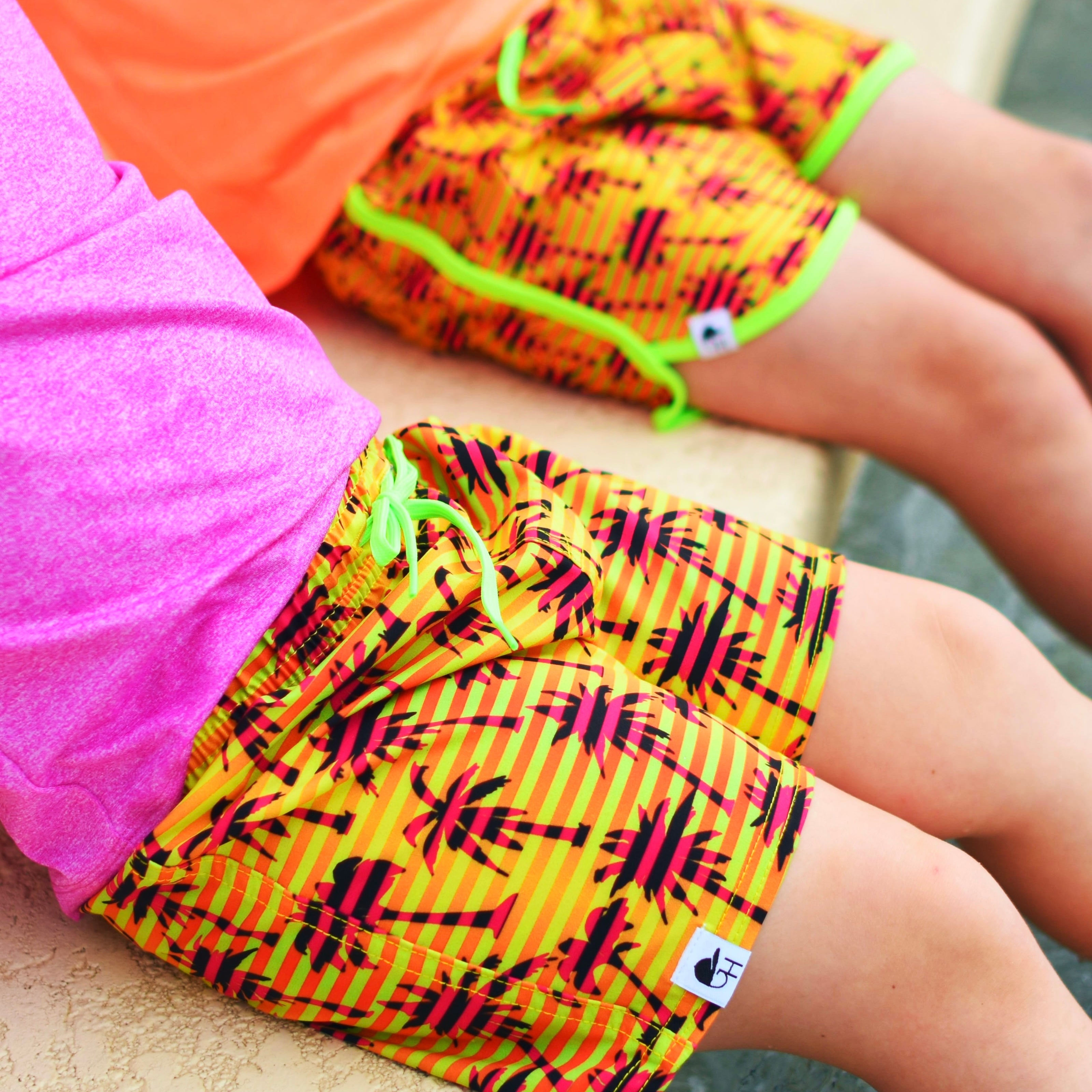 Stripe Palm Spotfast™ Hybrid Swim Shorts