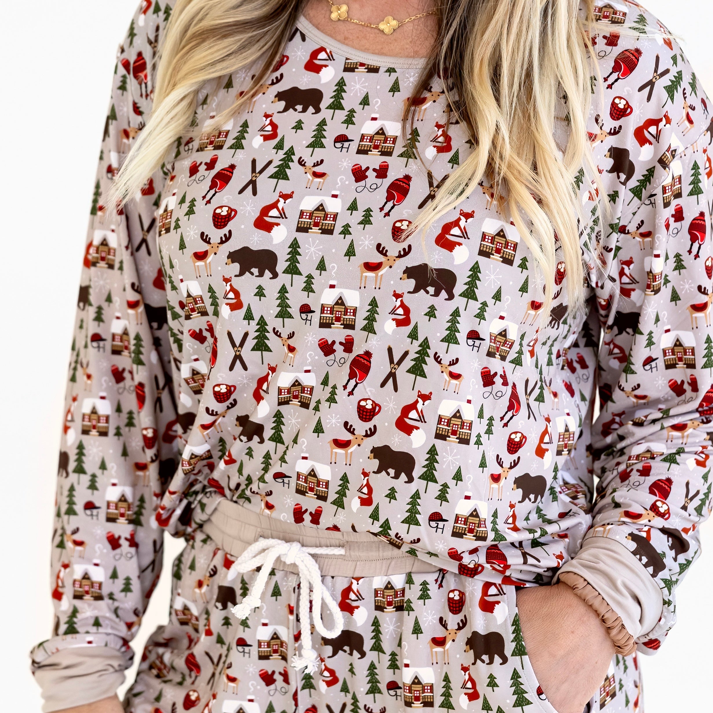 Winter Cabin Adult Bamboo Pajamas