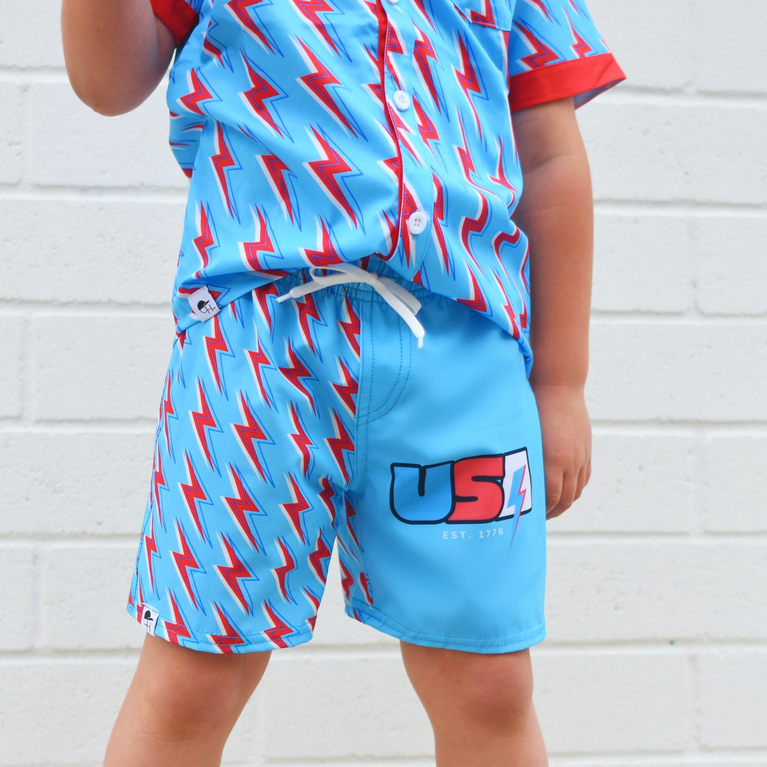 USA Bolt Short Sleeve Collared Tee