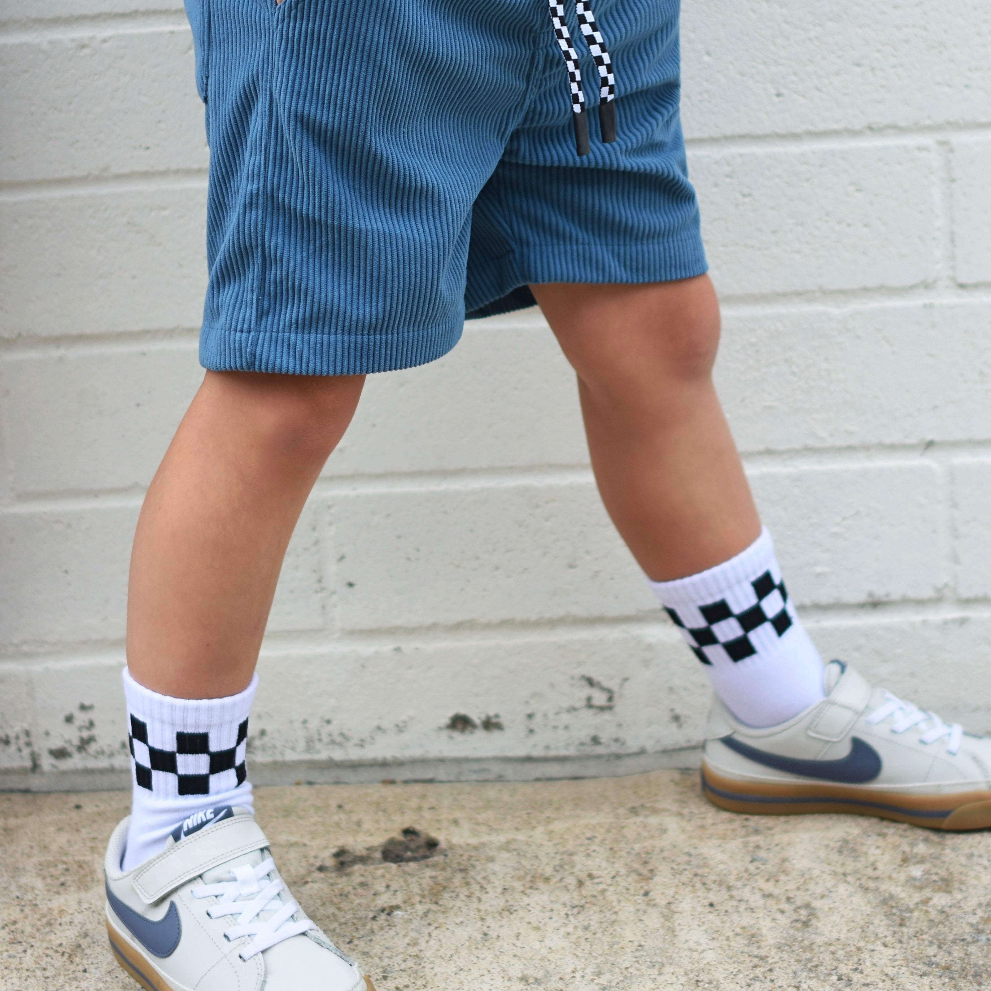 White Check Socks