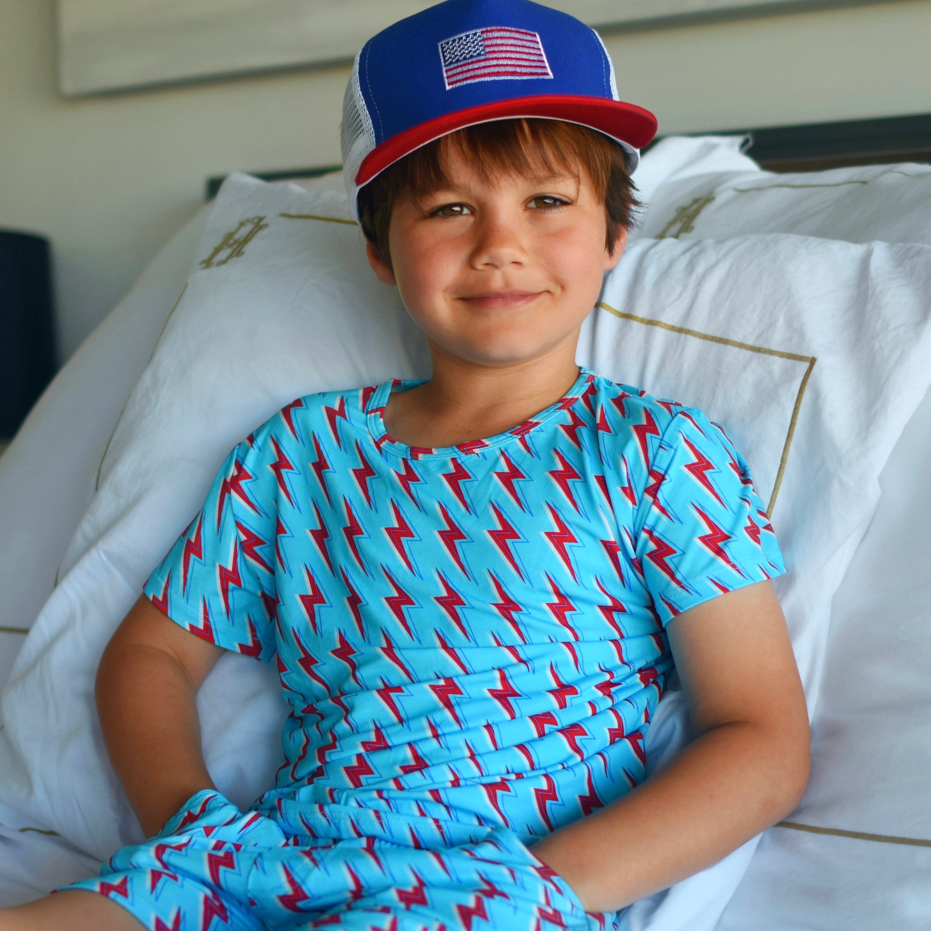 Patriotic Pocket Shorts Pajamas