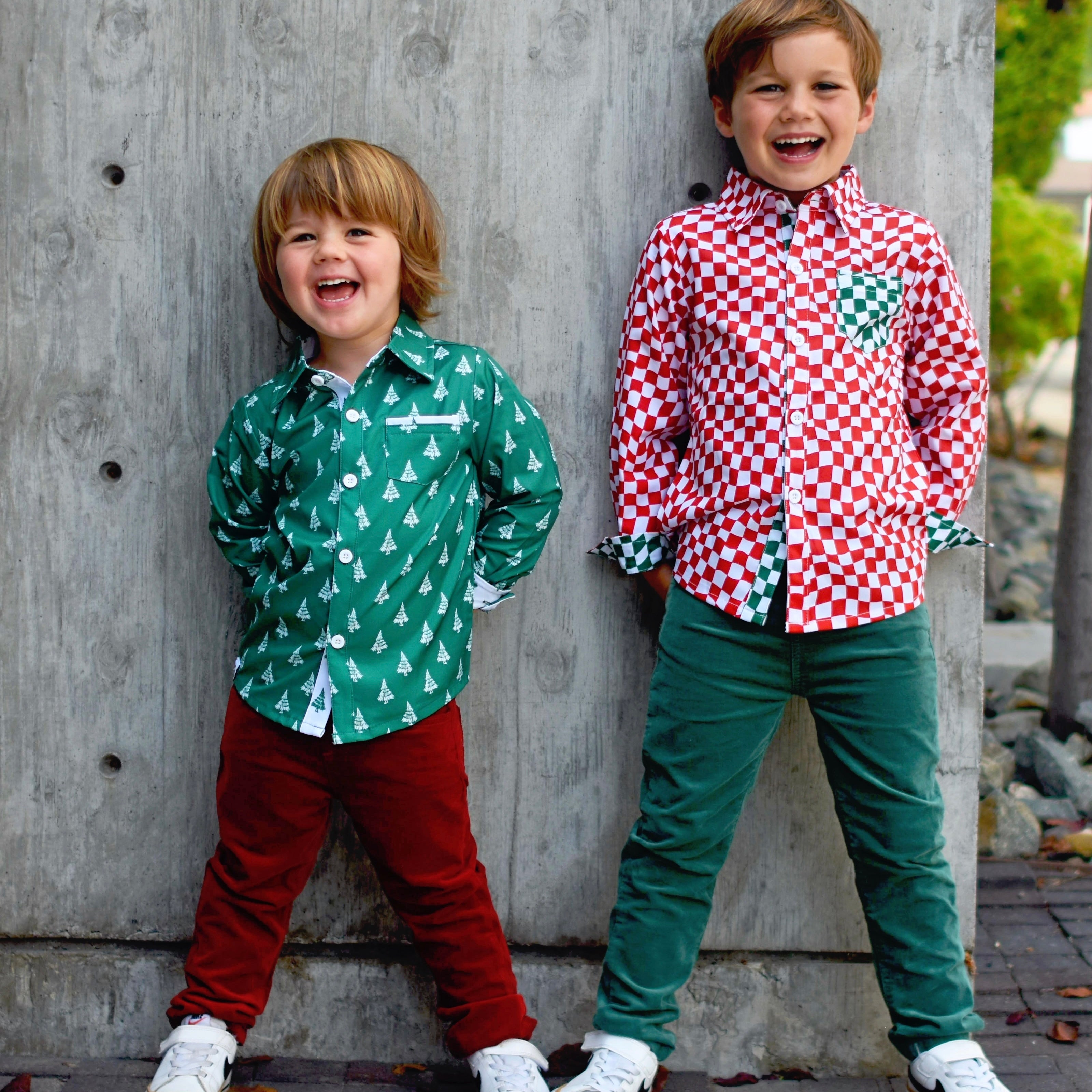 Holiday Long Sleeve Collared Shirt