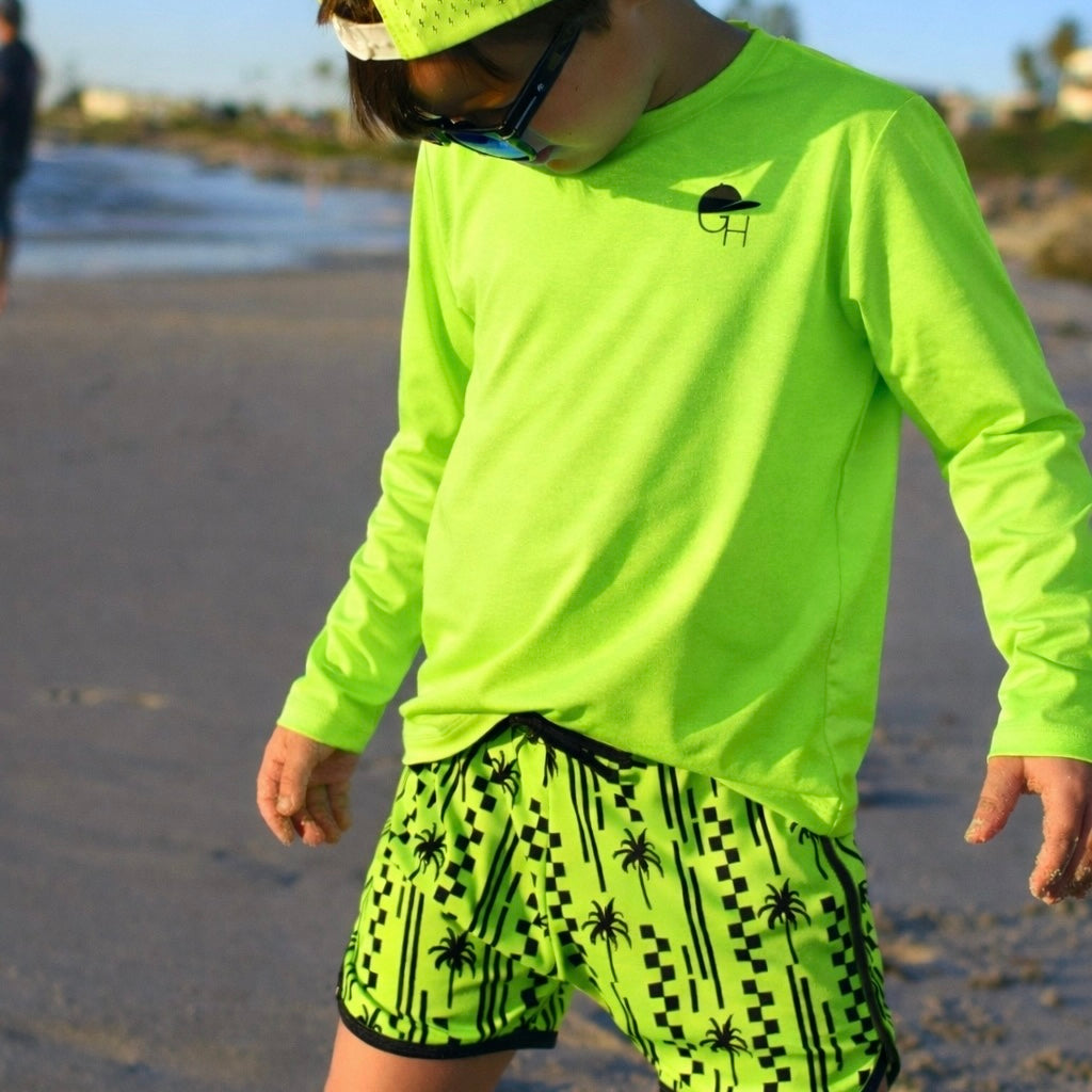 Palm Check Neon Spotfast™ Track Swim Shorts