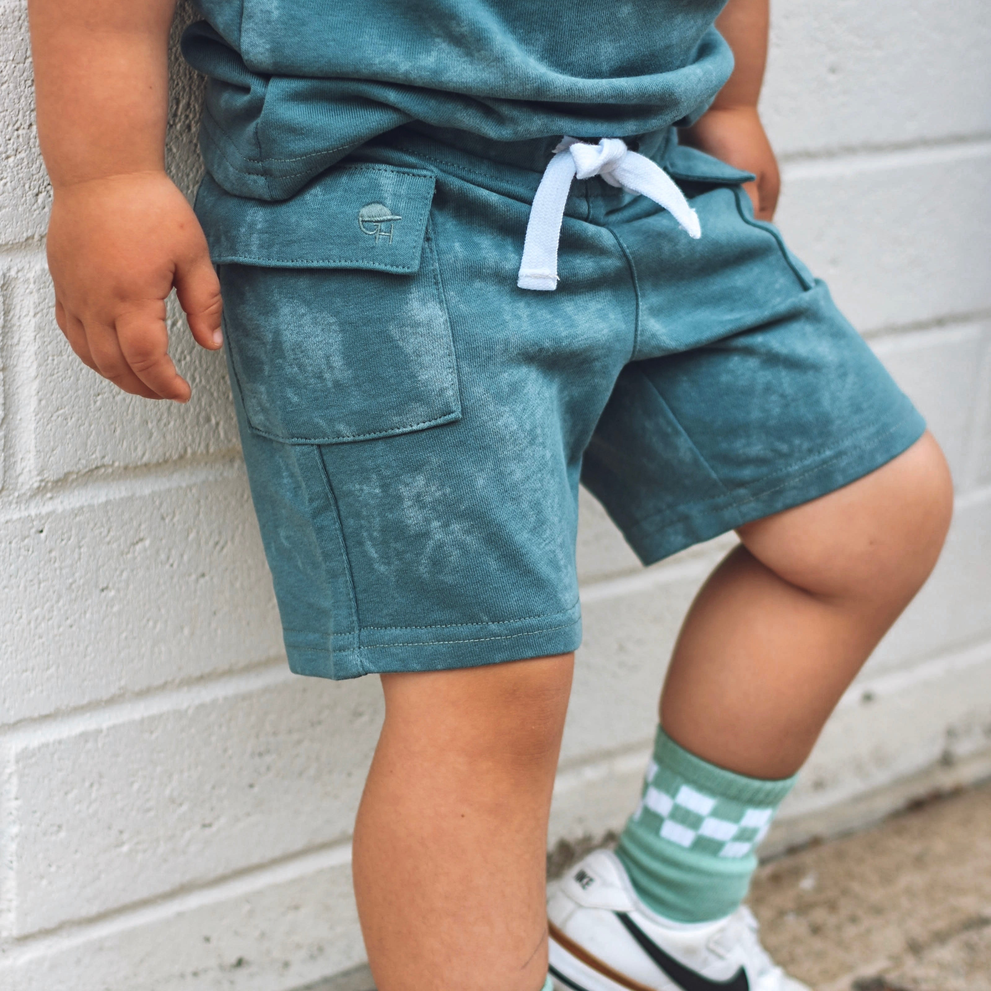 Acid Wash Cargo Shorts