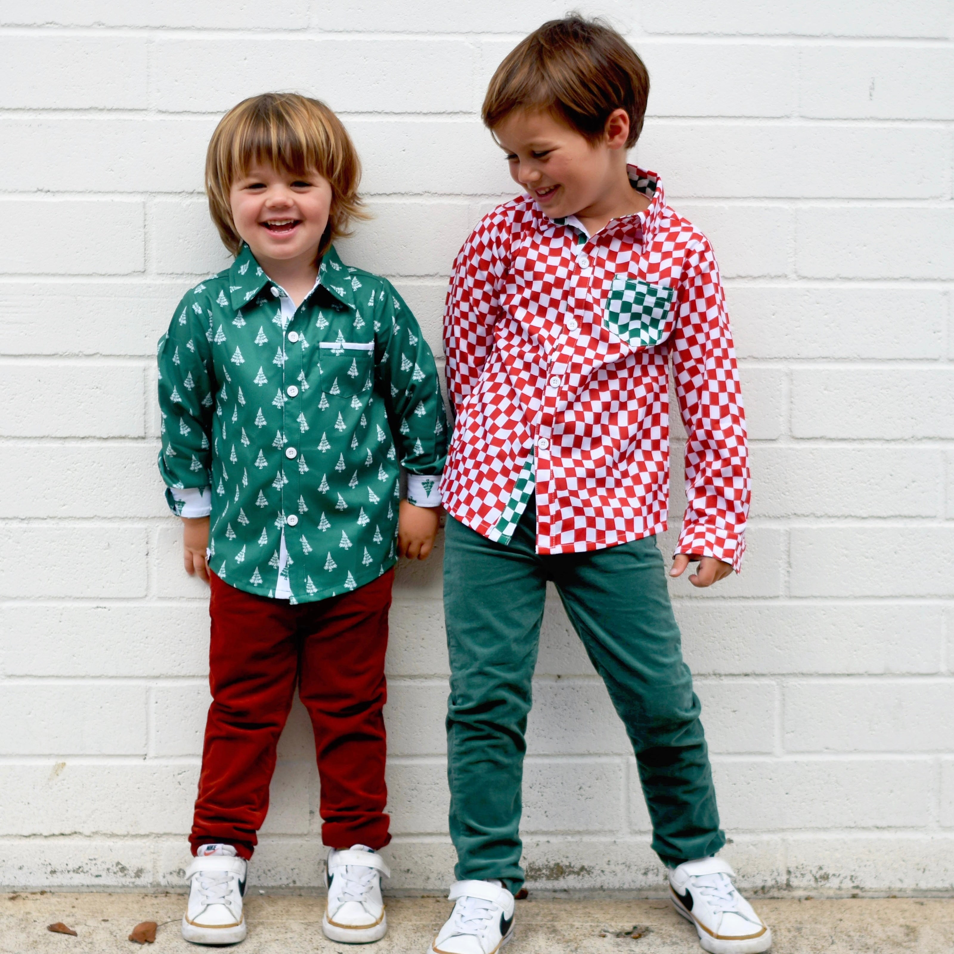 Holiday Long Sleeve Collared Shirt