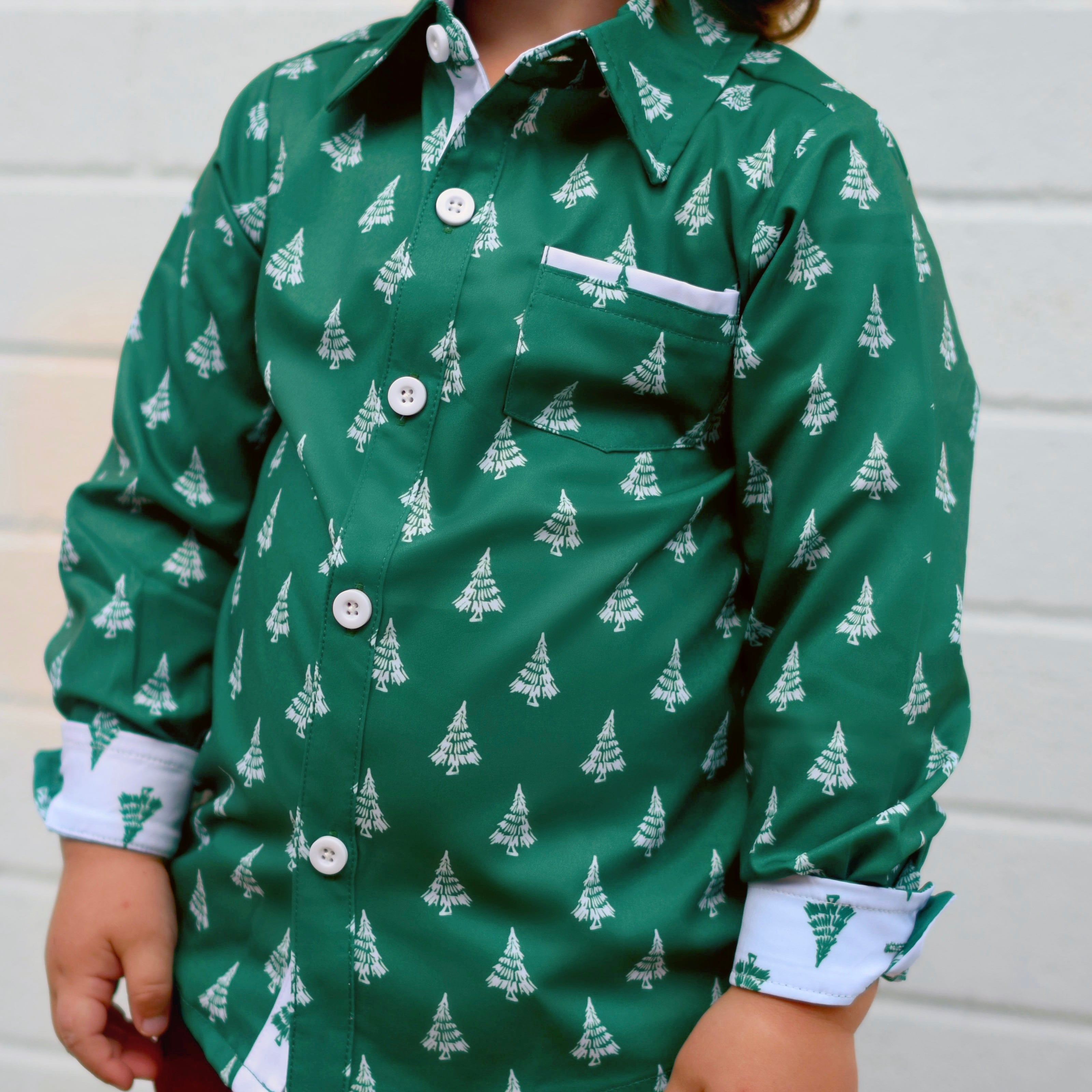 Holiday Long Sleeve Collared Shirt