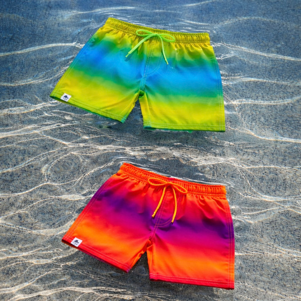 Green Ombré Spotfast™ Hybrid Swim Shorts