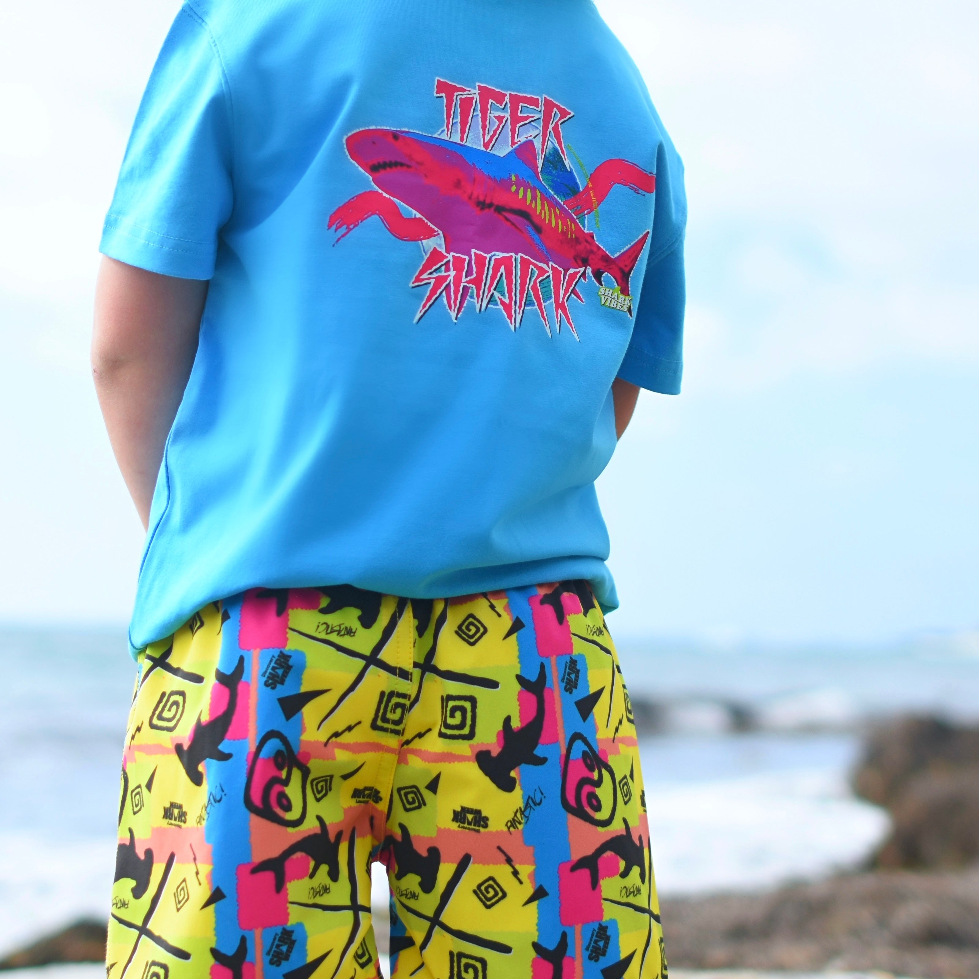 Shark Week Retro Neon Hybrid Swim Shorts