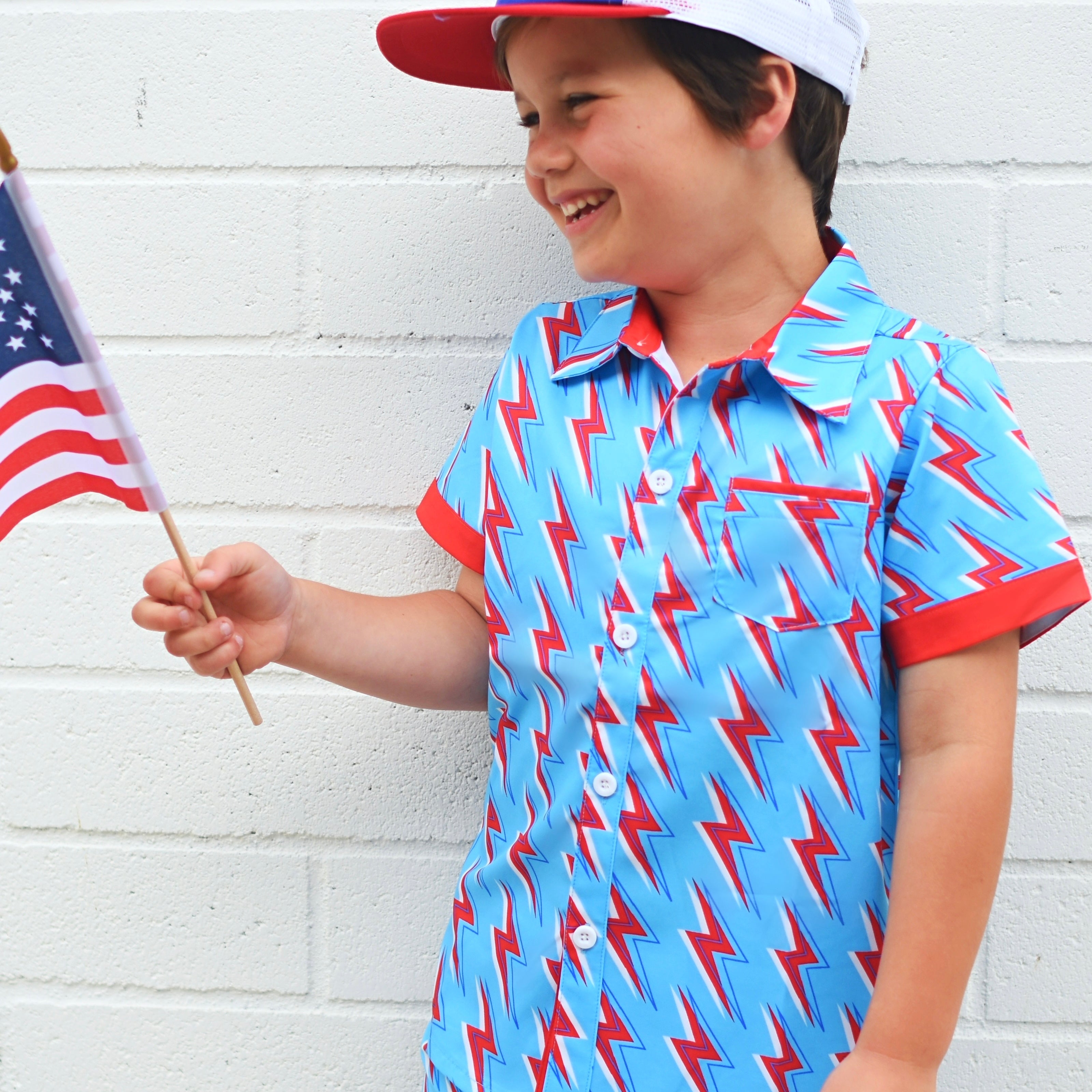 USA Bolt Short Sleeve Collared Tee