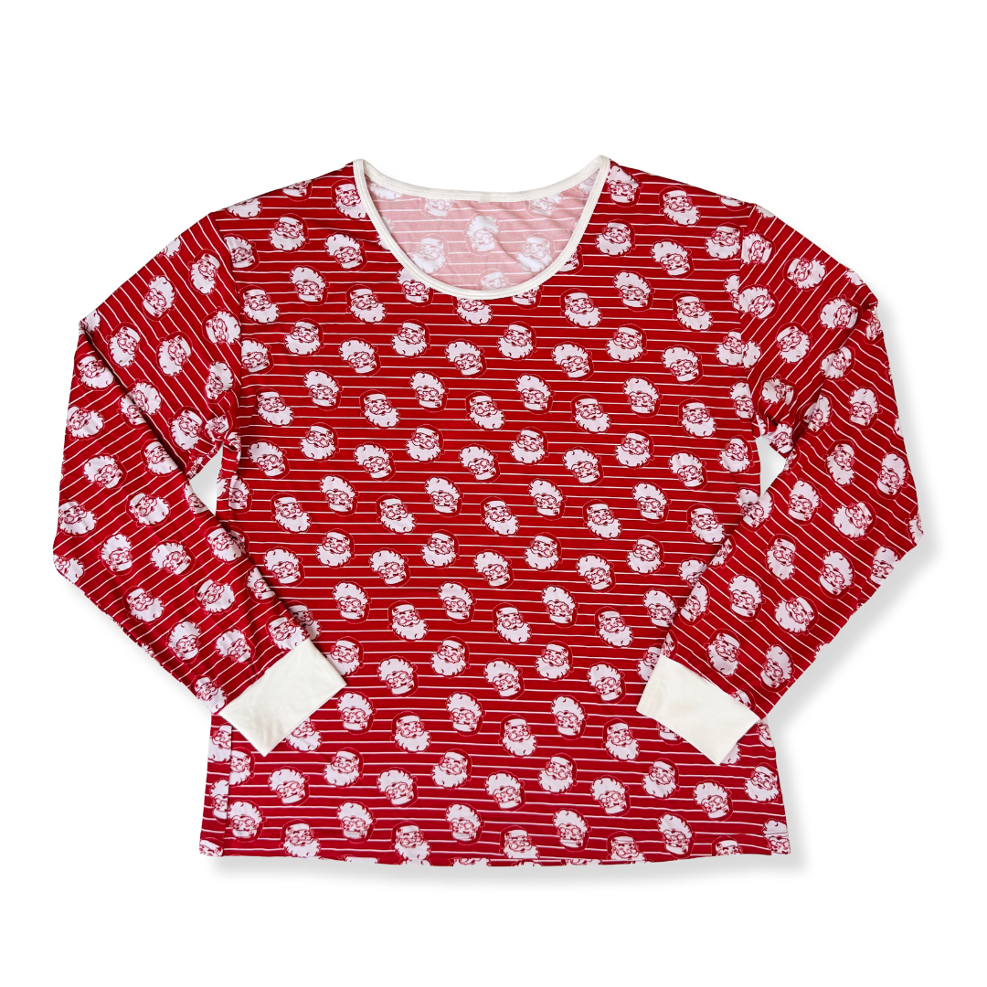 Santa Stripe Adult Bamboo Pajamas