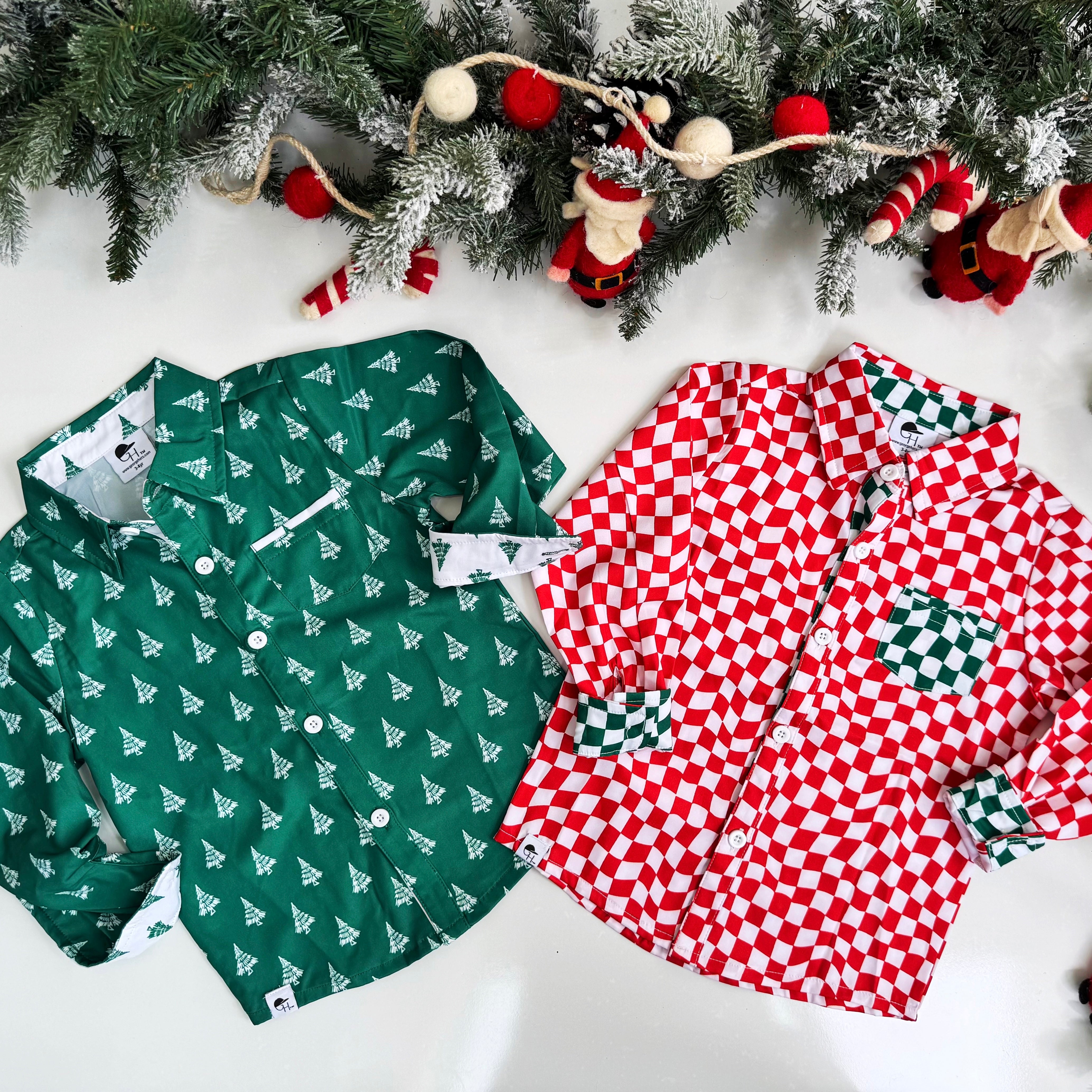 Holiday Long Sleeve Collared Shirt