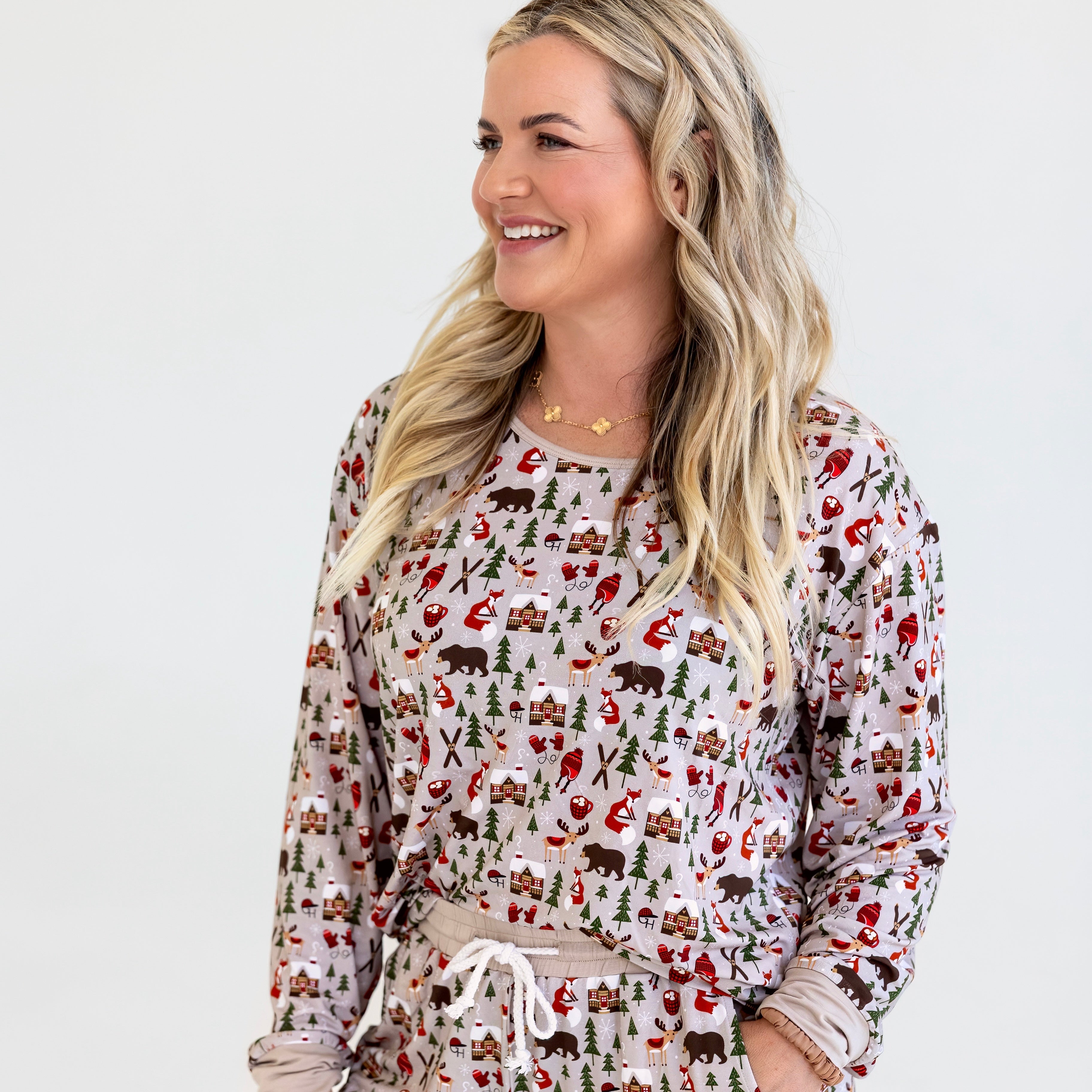 Winter Cabin Adult Bamboo Pajamas