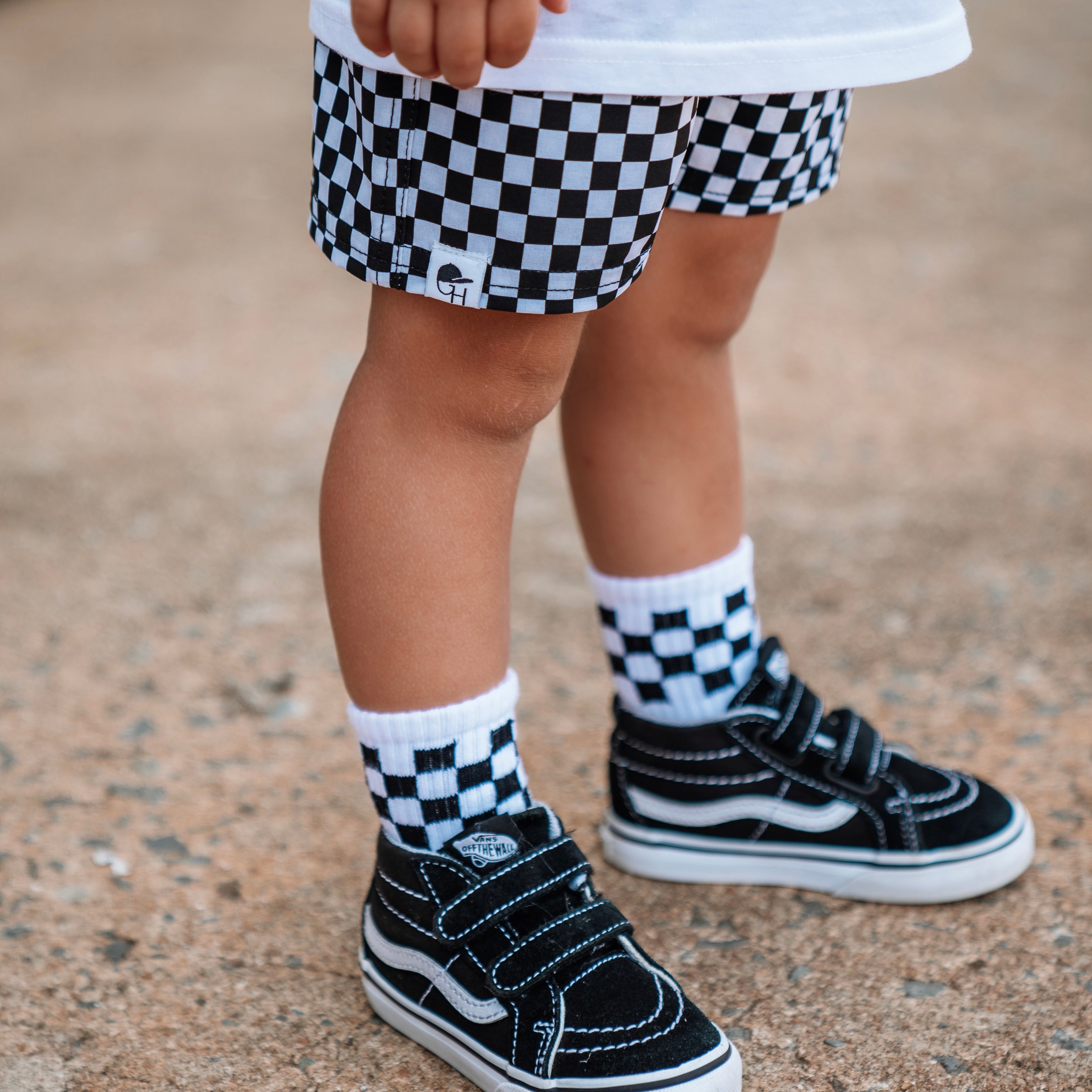 White Check Socks