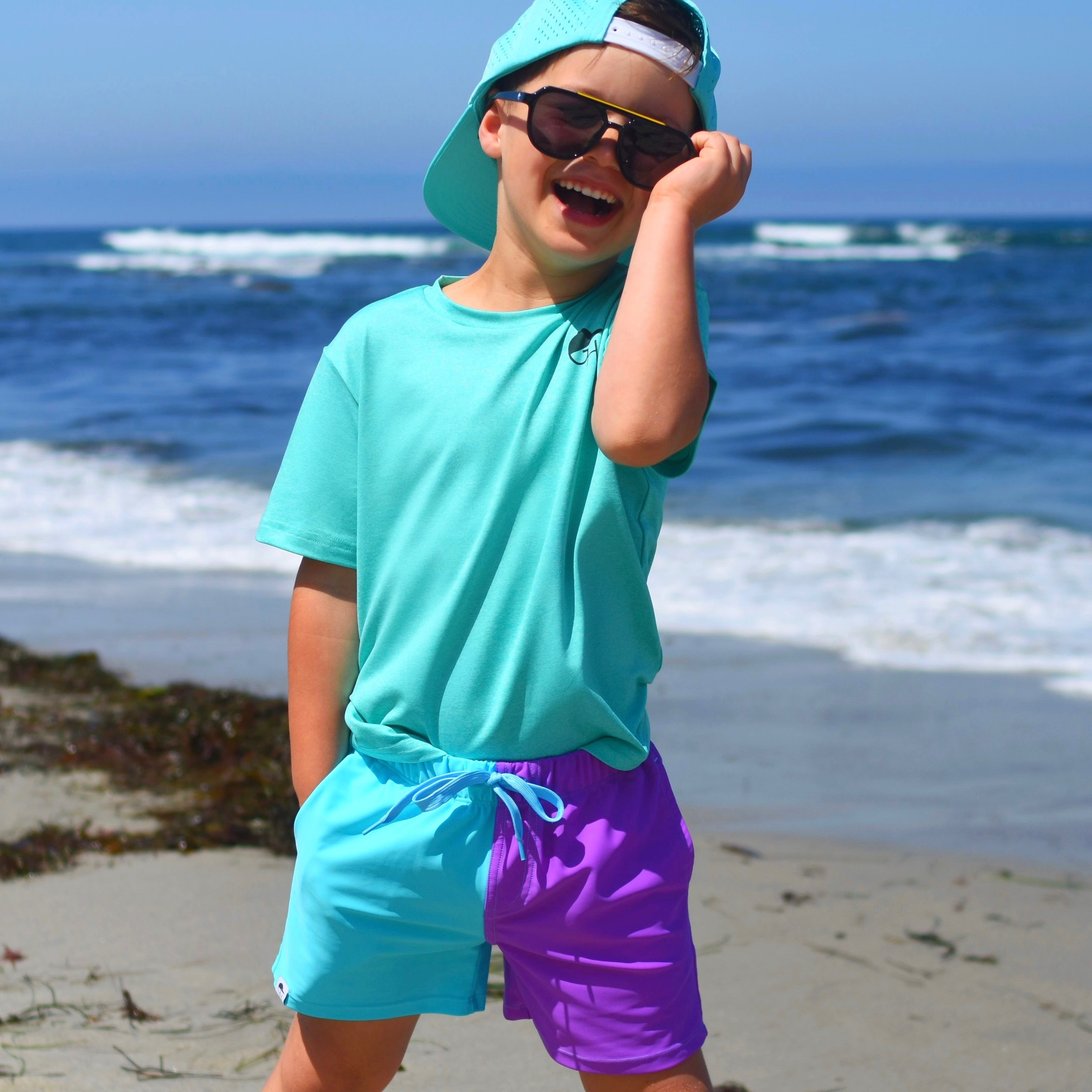 Neon Spotfast™ Color Block Fusion Swim Shorts
