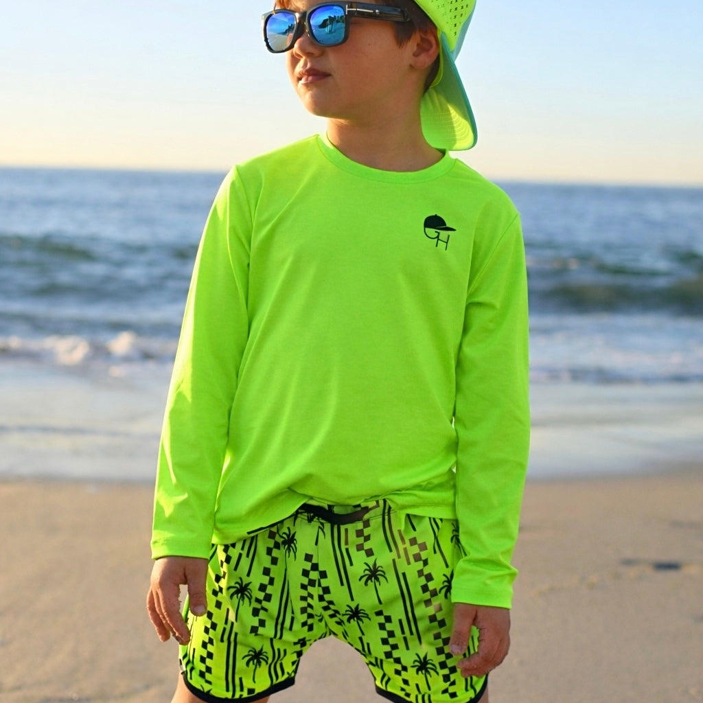 Palm Check Neon Spotfast™ Track Swim Shorts