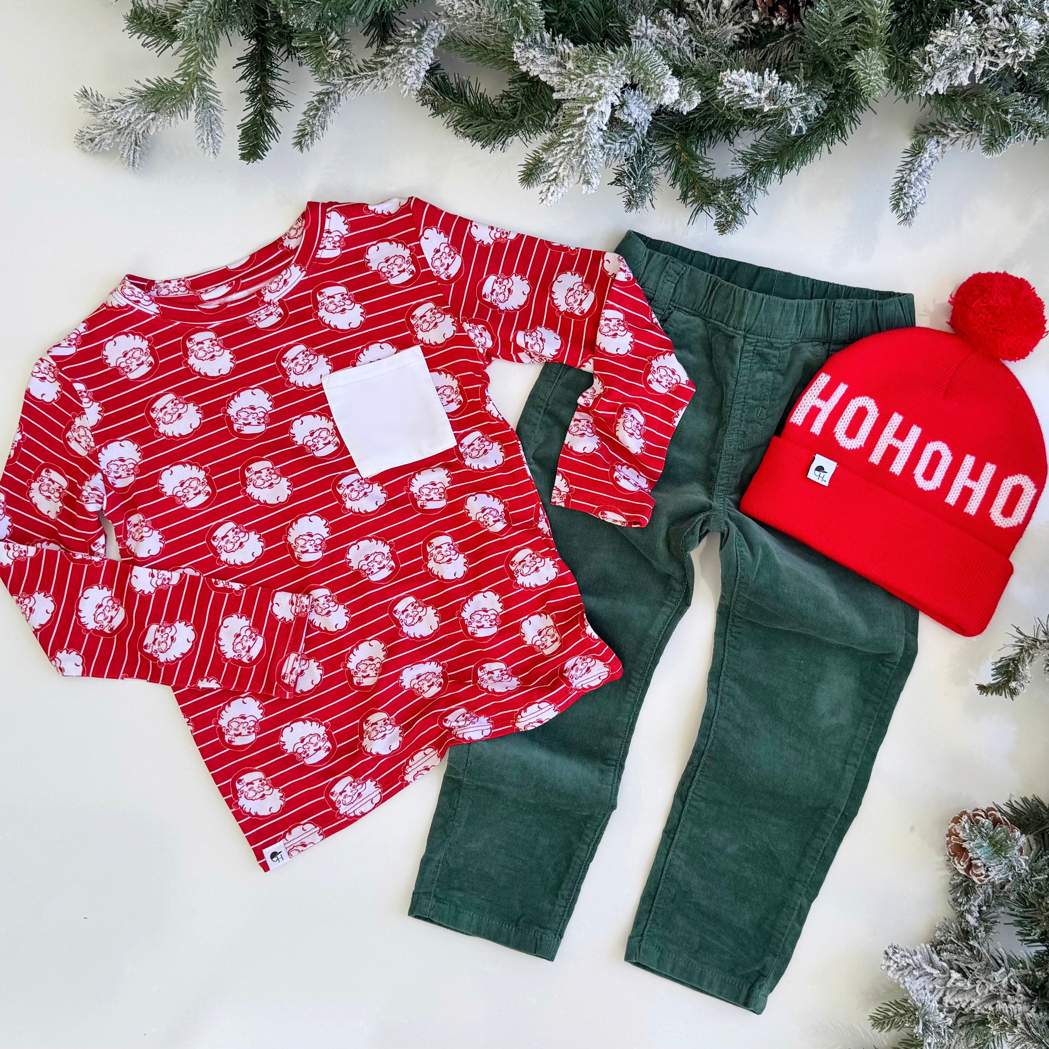 Santa Long Sleeve Bamboo Tee