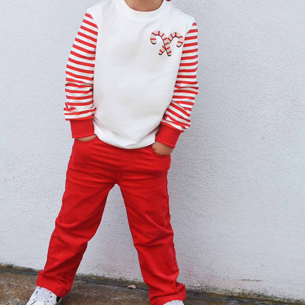 Red Straight Corduroy Pants