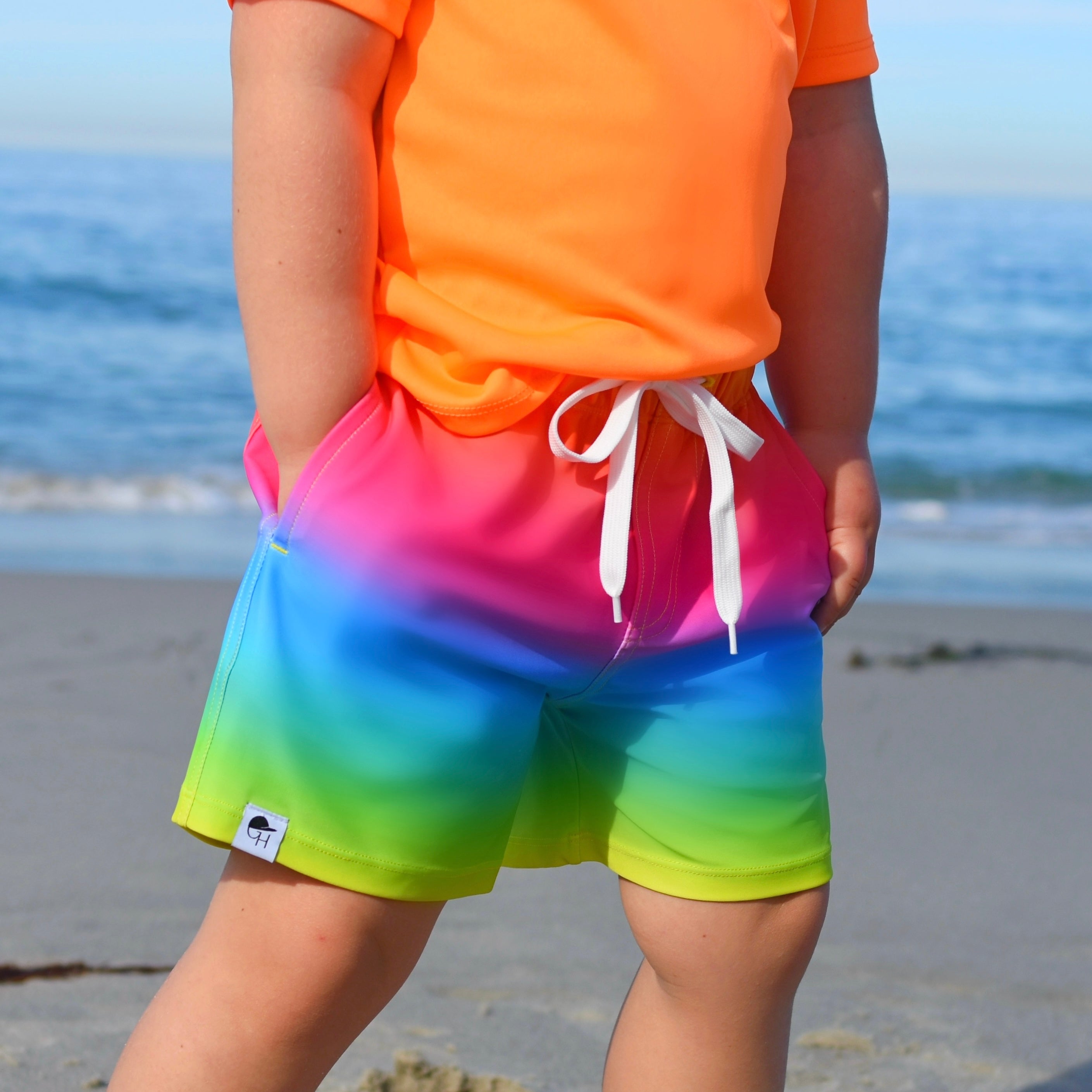 Rainbow Ombré Spotfast™ Fusion Swim Shorts