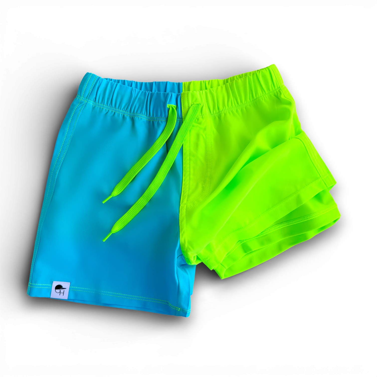 Colorblock Neon Spotfast™ Performance Lined Hybrid Swim Shorts