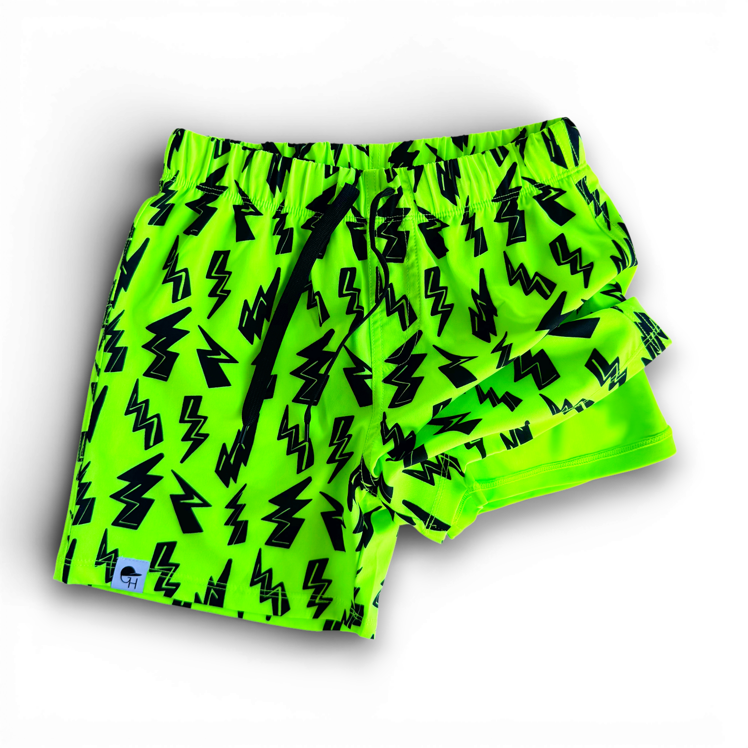 Bolts Neon Spotfast™ Performance Lined Hybrid Swim Shorts