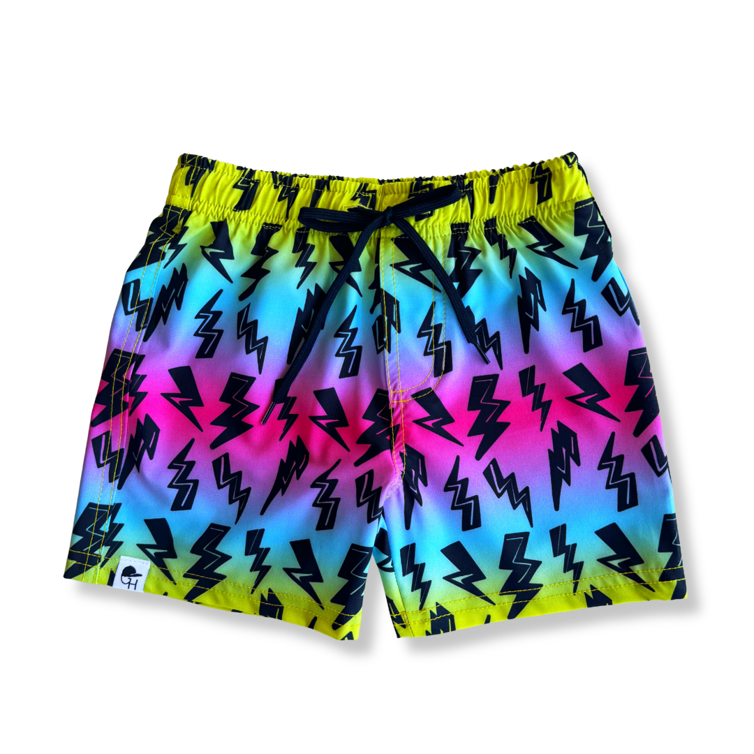 Rainbow Ombré Bolt Spotfast™ Hybrid Swim Shorts