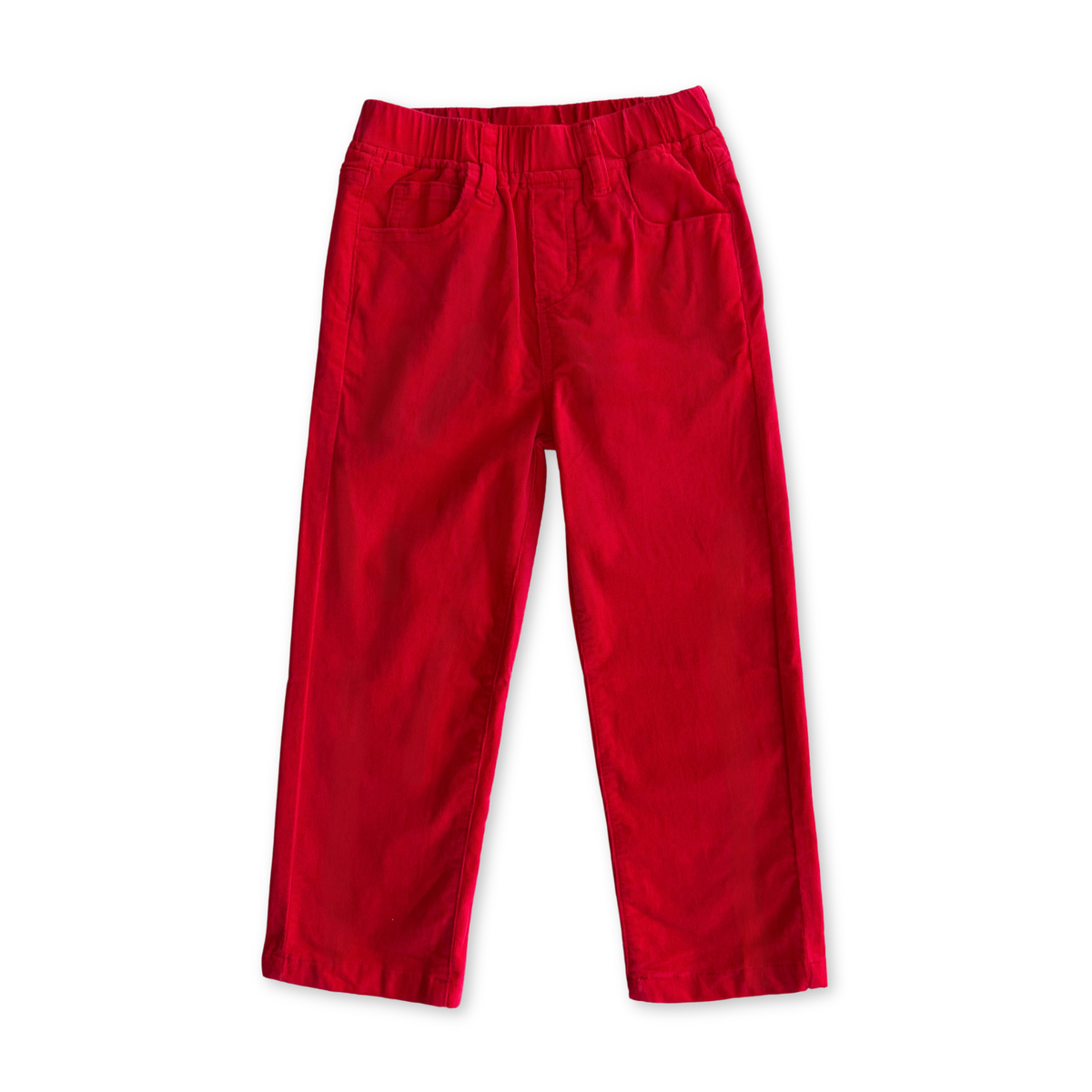 Red Straight Corduroy Pants