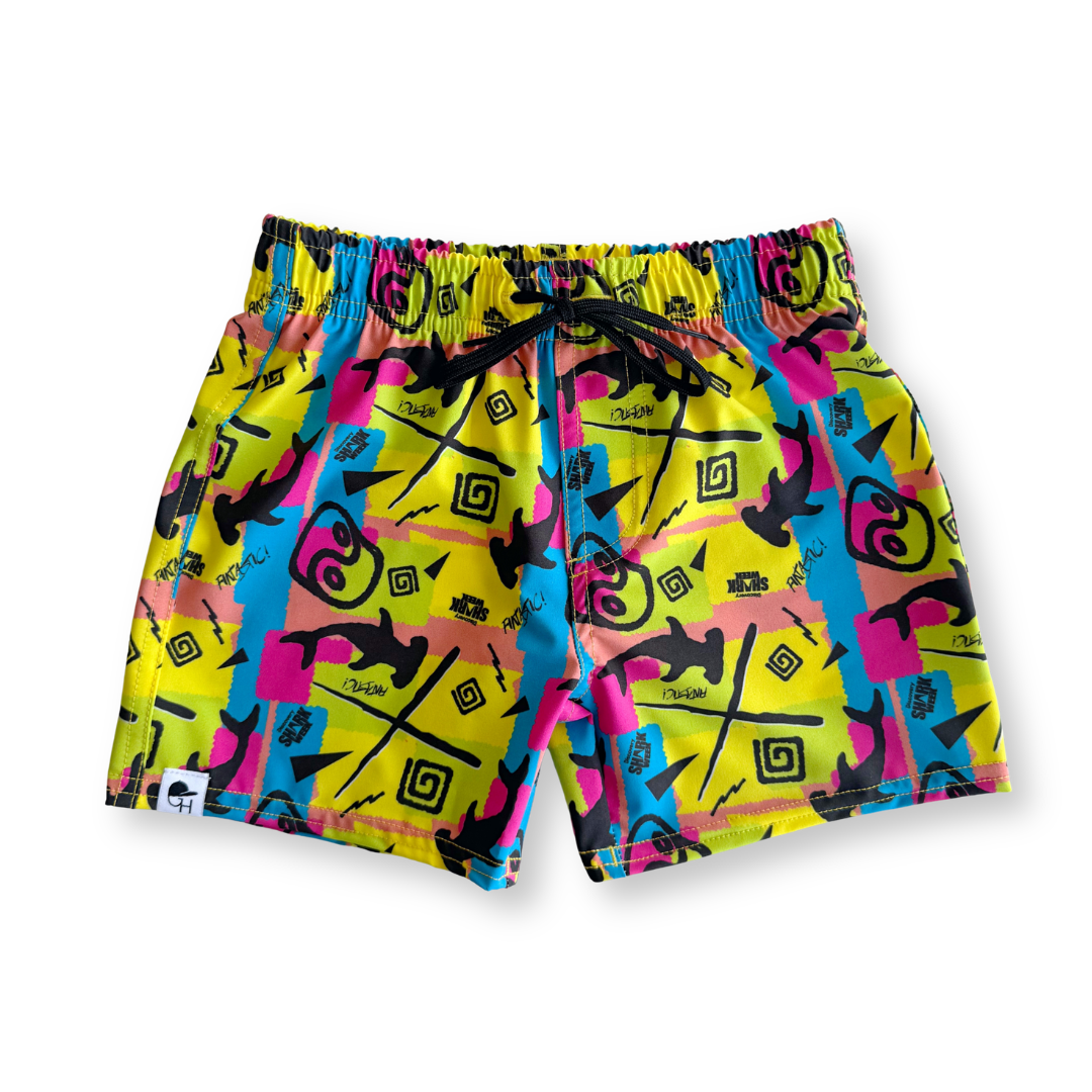 Shark Week Retro Neon Hybrid Swim Shorts