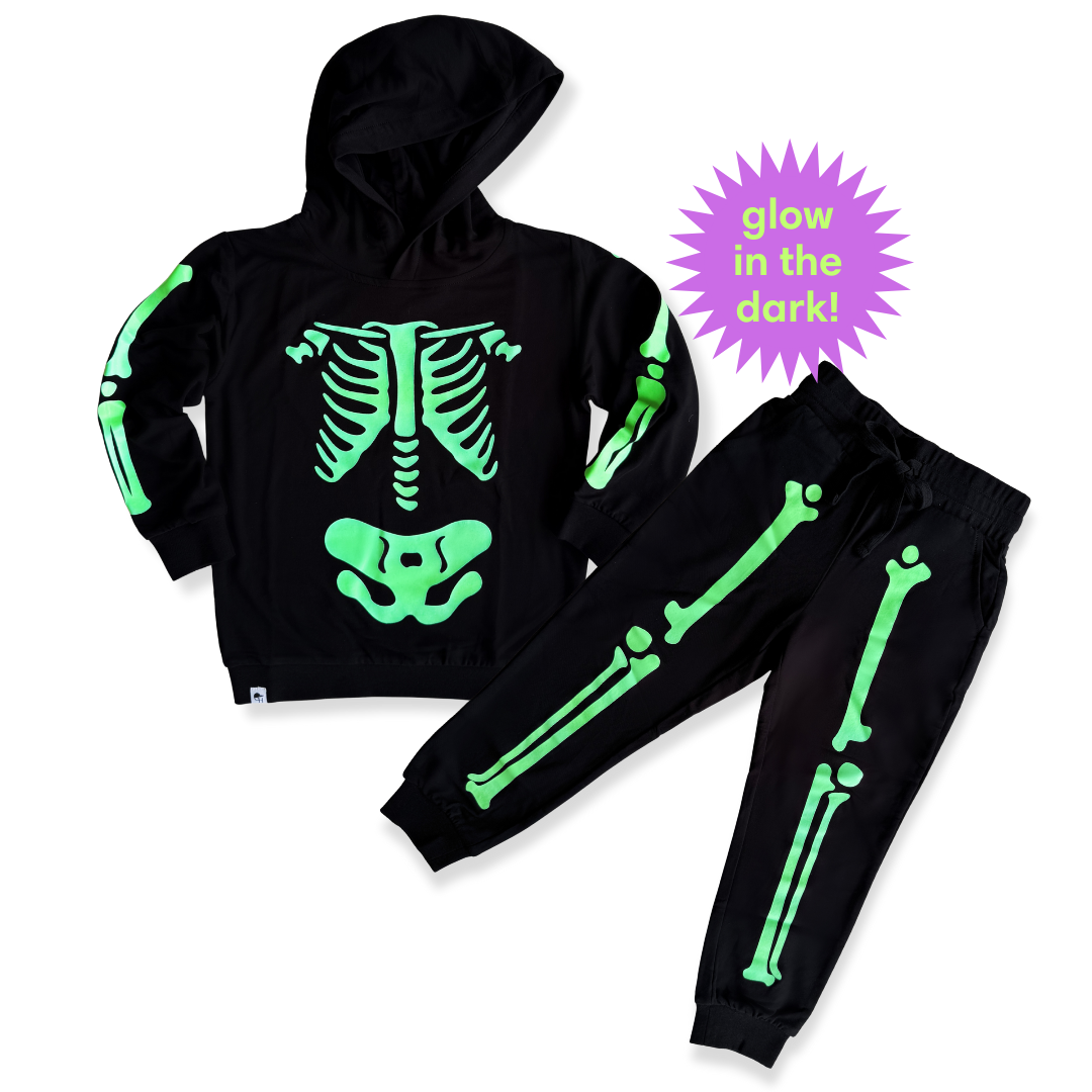 Glow in the Dark Skeleton Bamboo Hoodie Jogger
