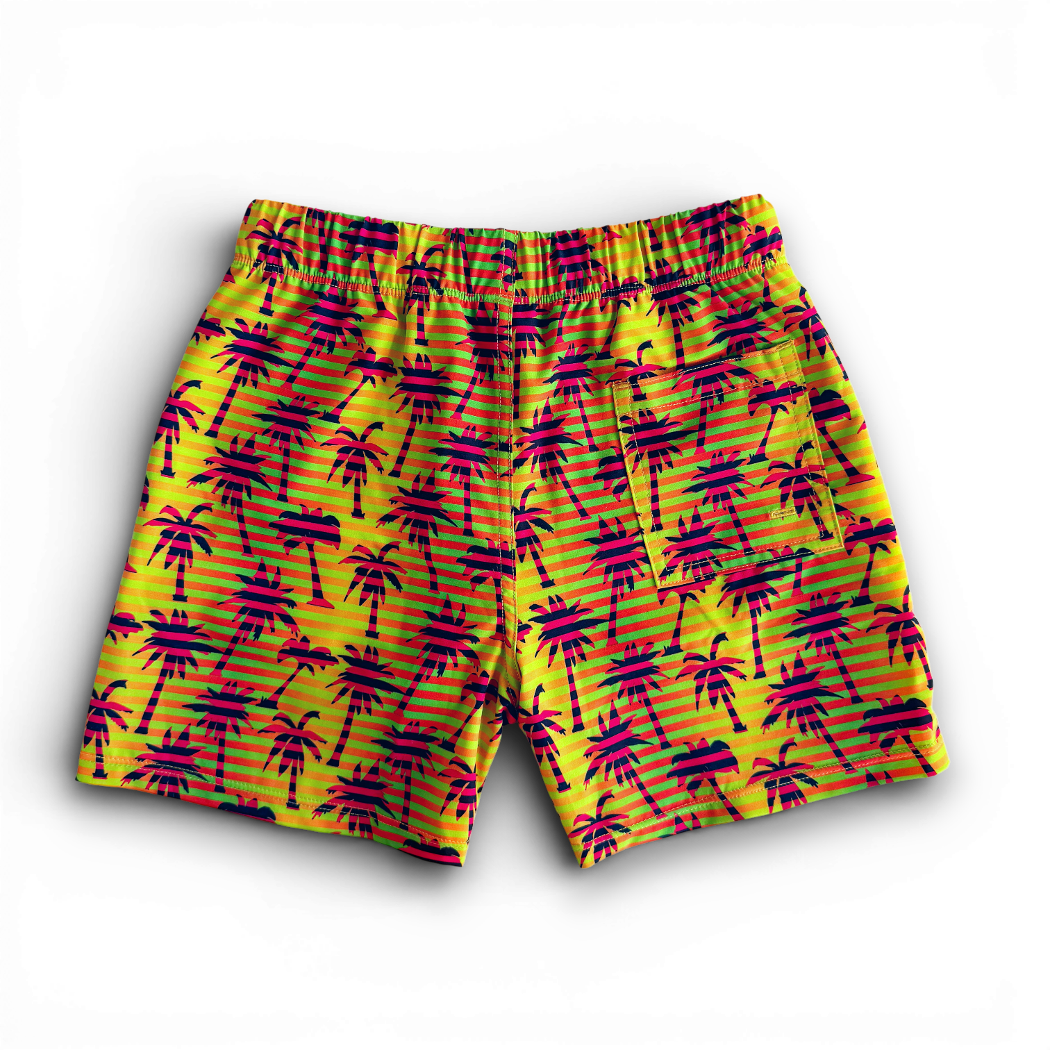Stripe Palm Spotfast™ Performance Lined Hybrid Swim Shorts