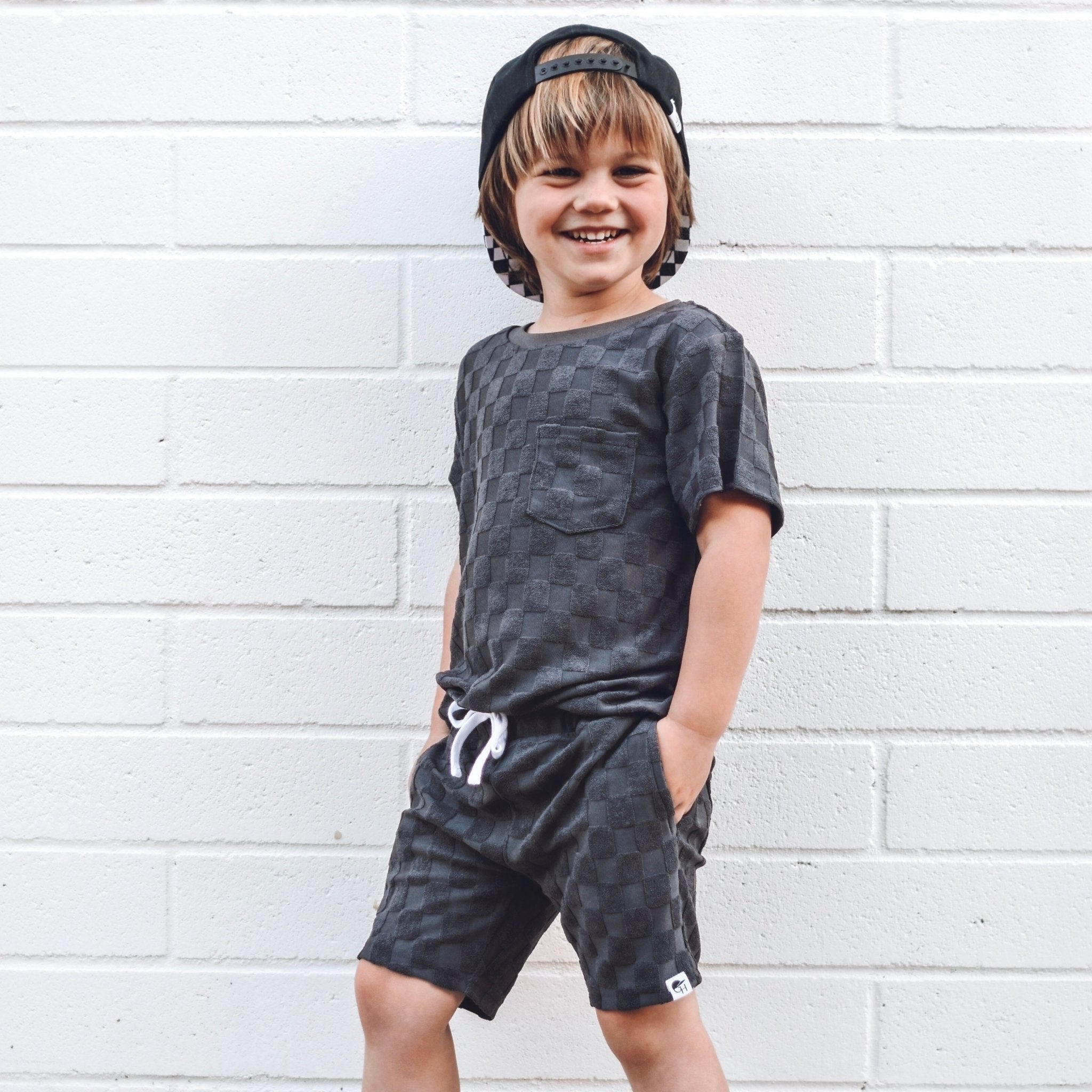 Check Terry Pocket Tee - George Hats