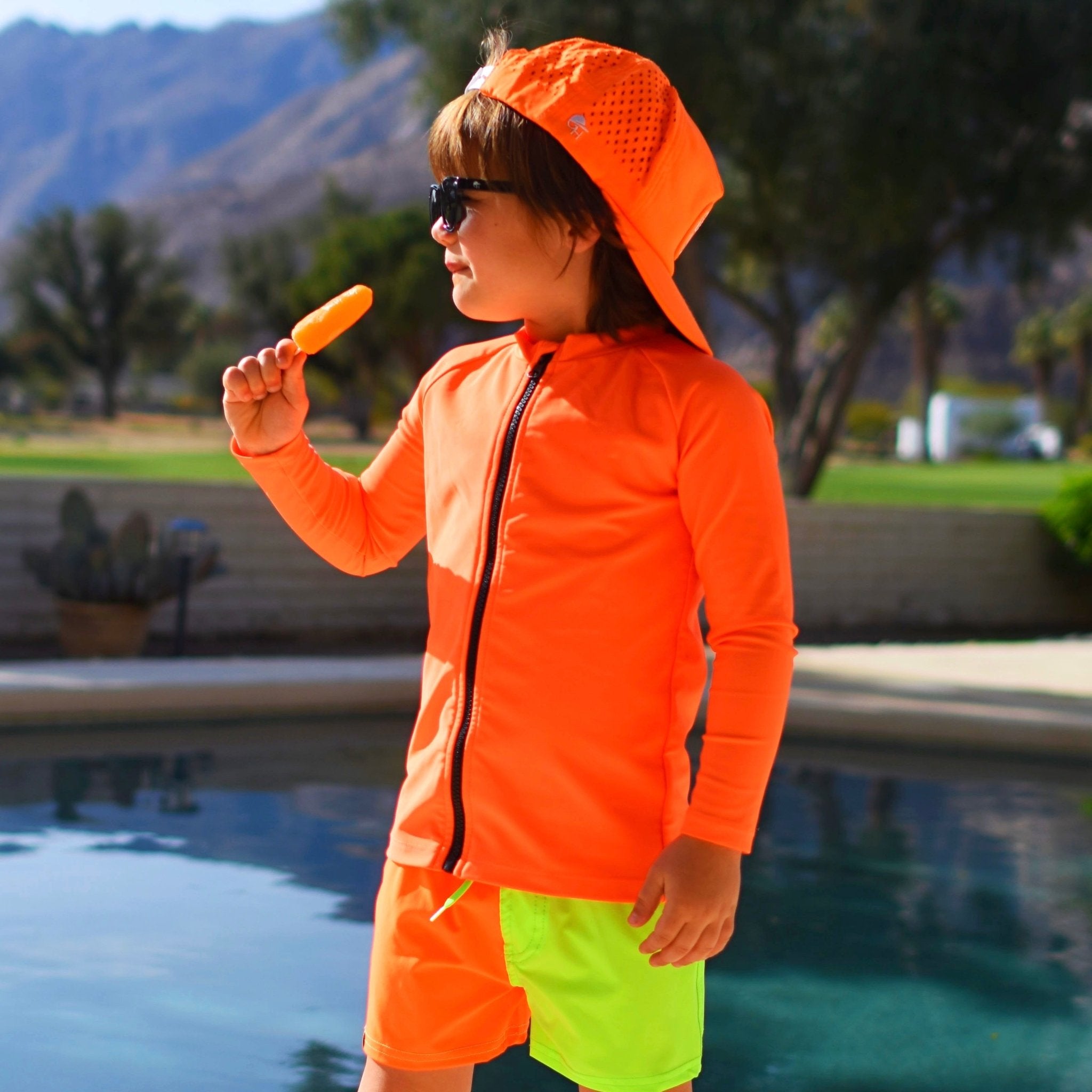 Neon Zip Swim Shirt - George Hats