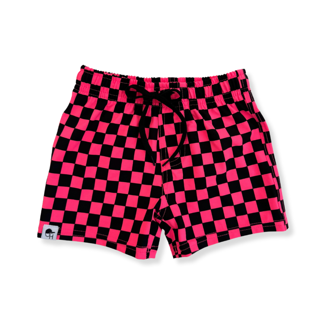 Neon Spotfast™ Check Hybrid Swim Shorts