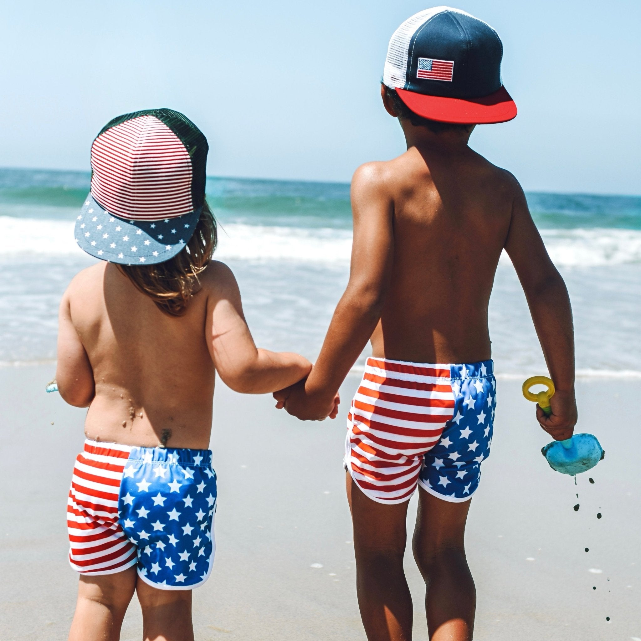 Stars and Stripes Track Swim Shorts - George Hats