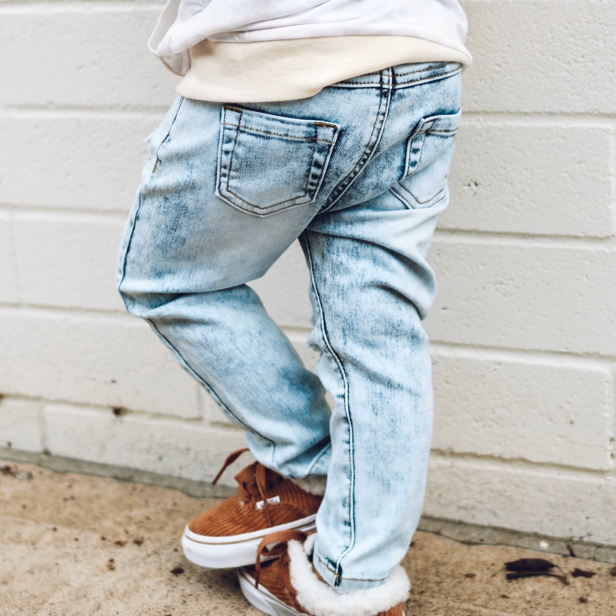 Acid Wash Blue Denim Pants - George Hats