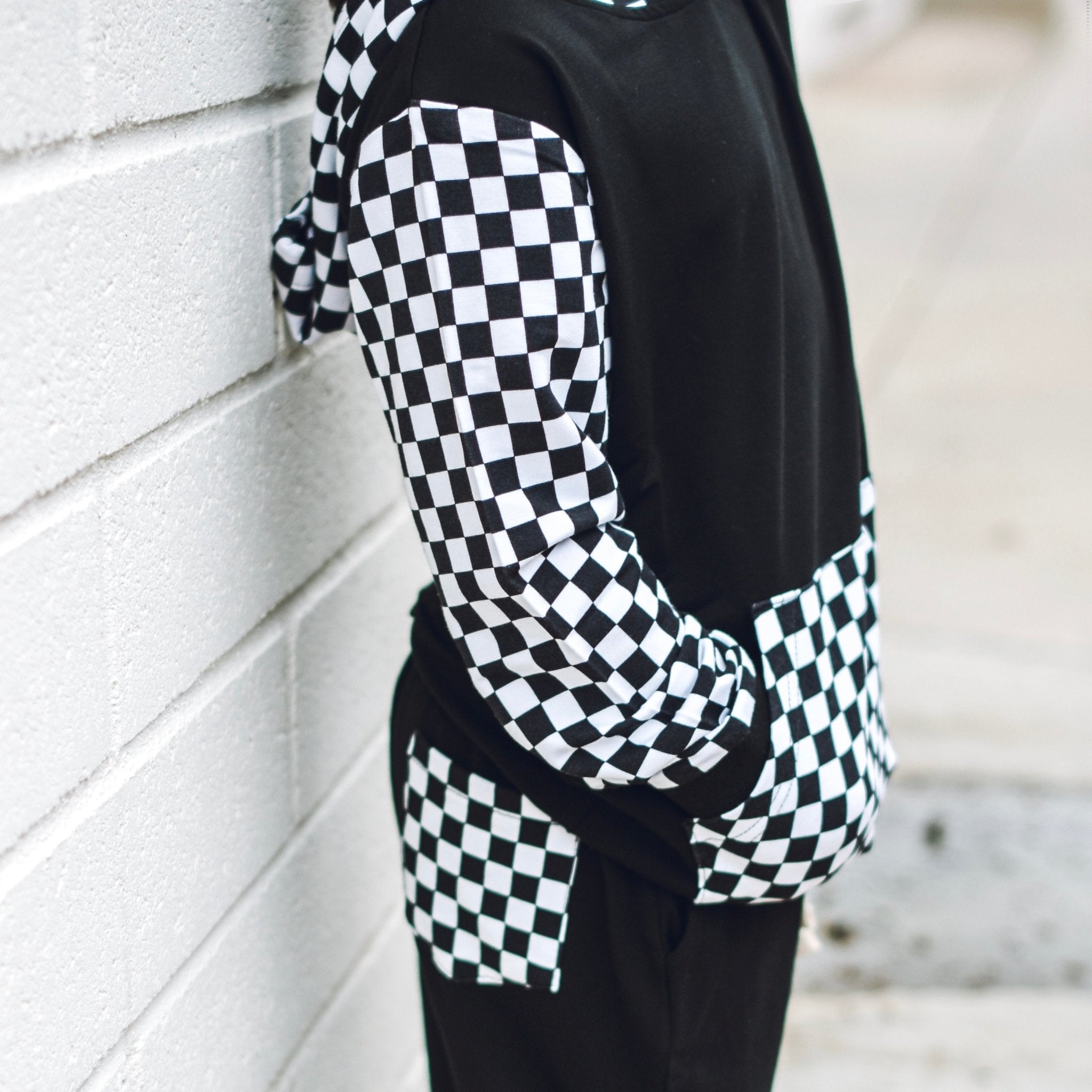 Black Check Hoodie - George Hats