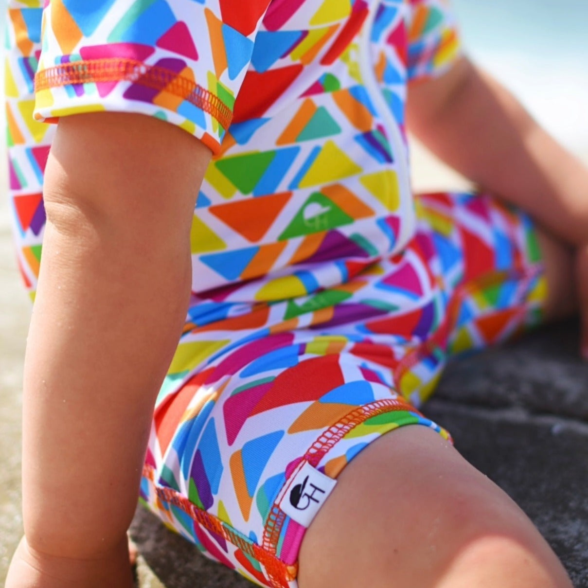 Bright Triangles Sunsuit - George Hats