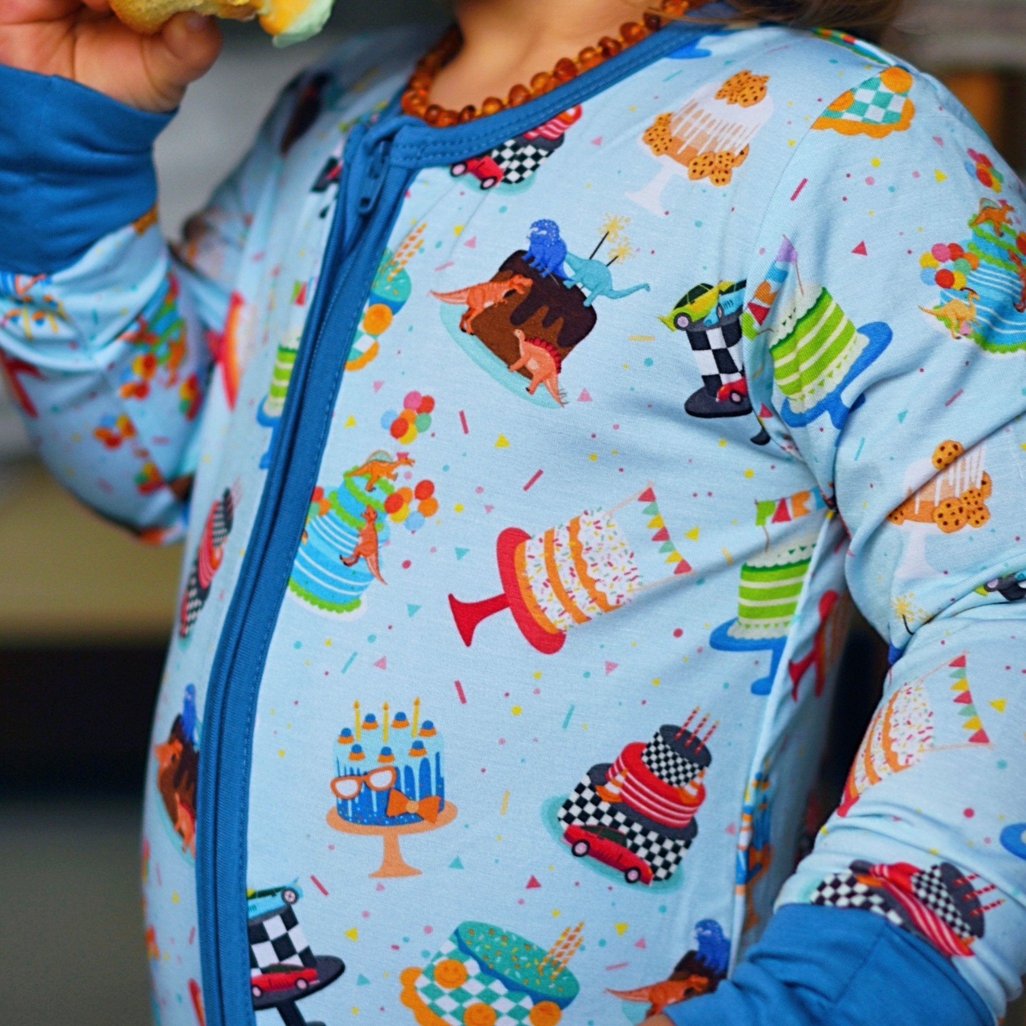 Cakes Zippered One Piece Pajama - George Hats