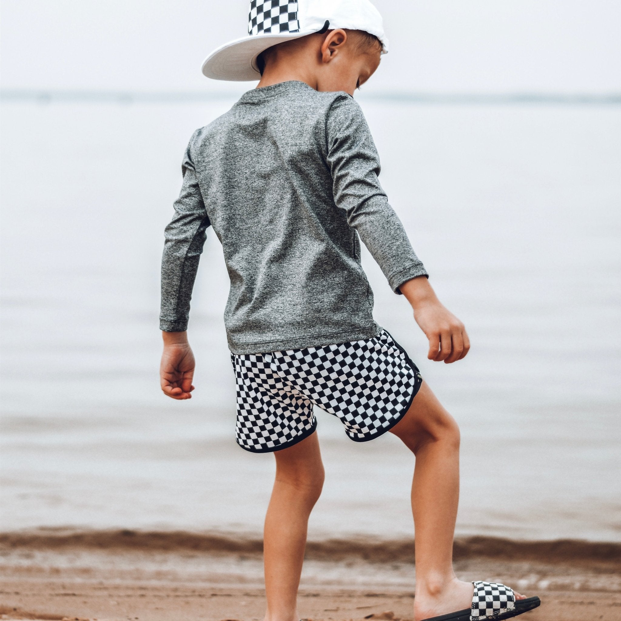 Check Track Swim Shorts - George Hats