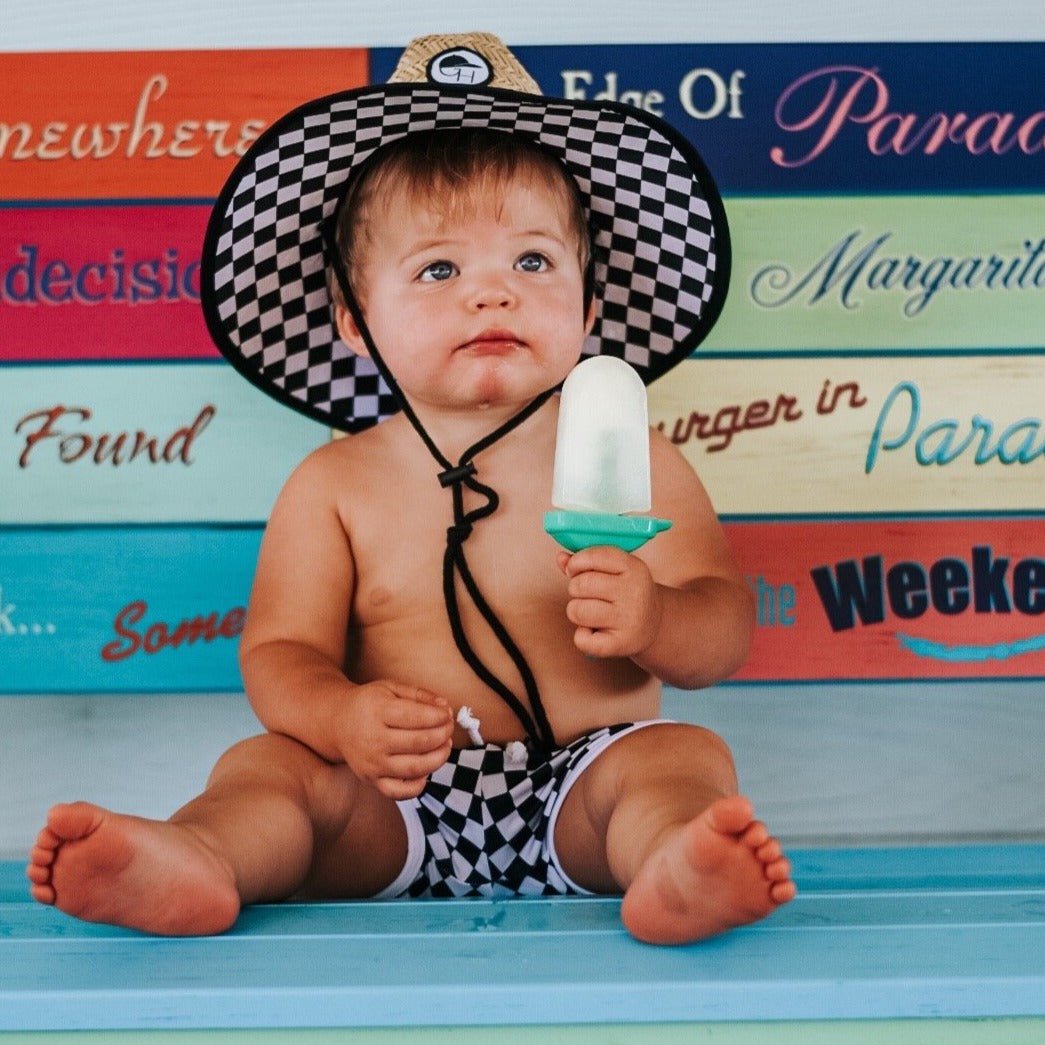 Check Track Swim Shorts - George Hats